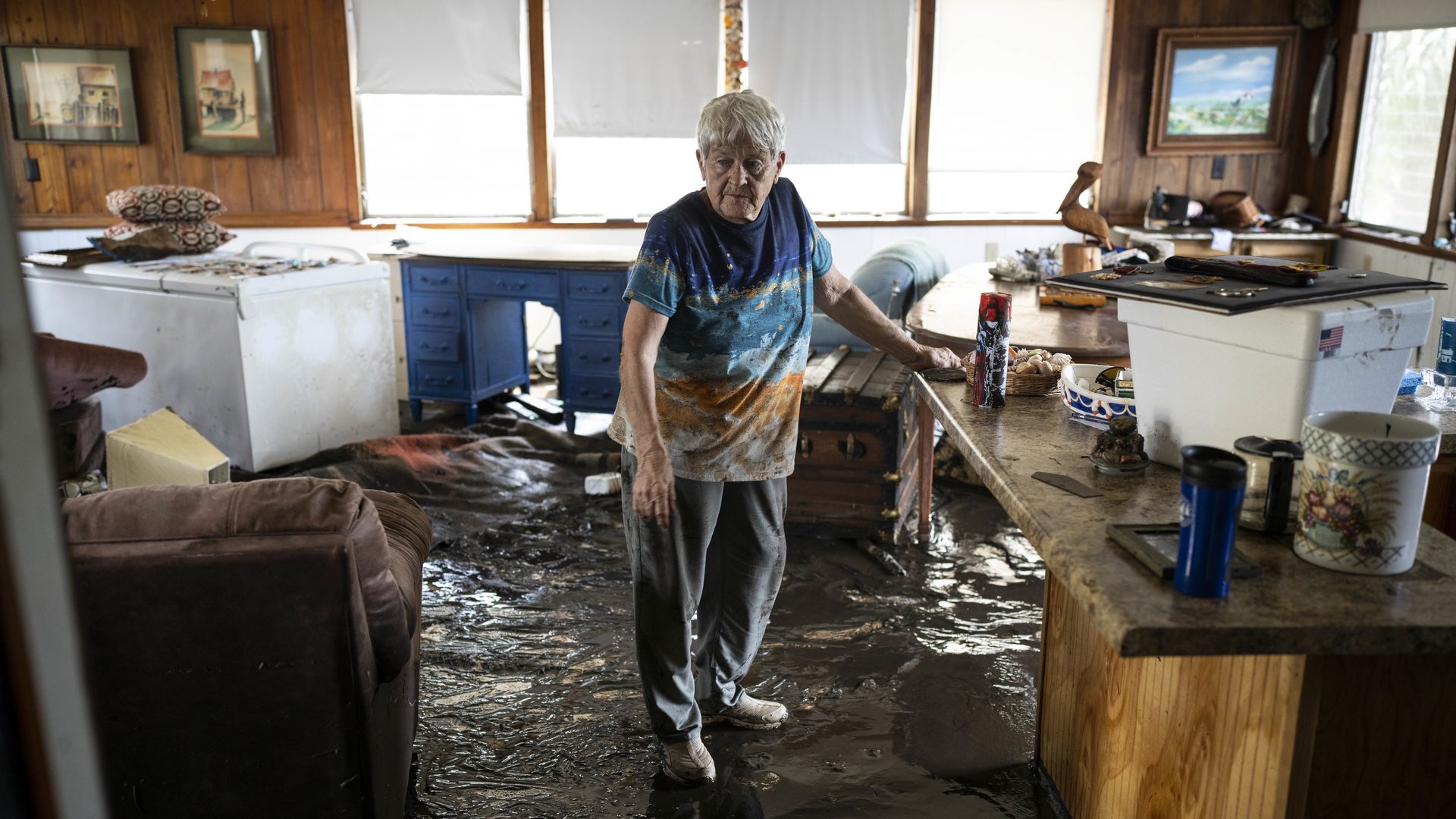 Florida woman in hurricane-damaged home