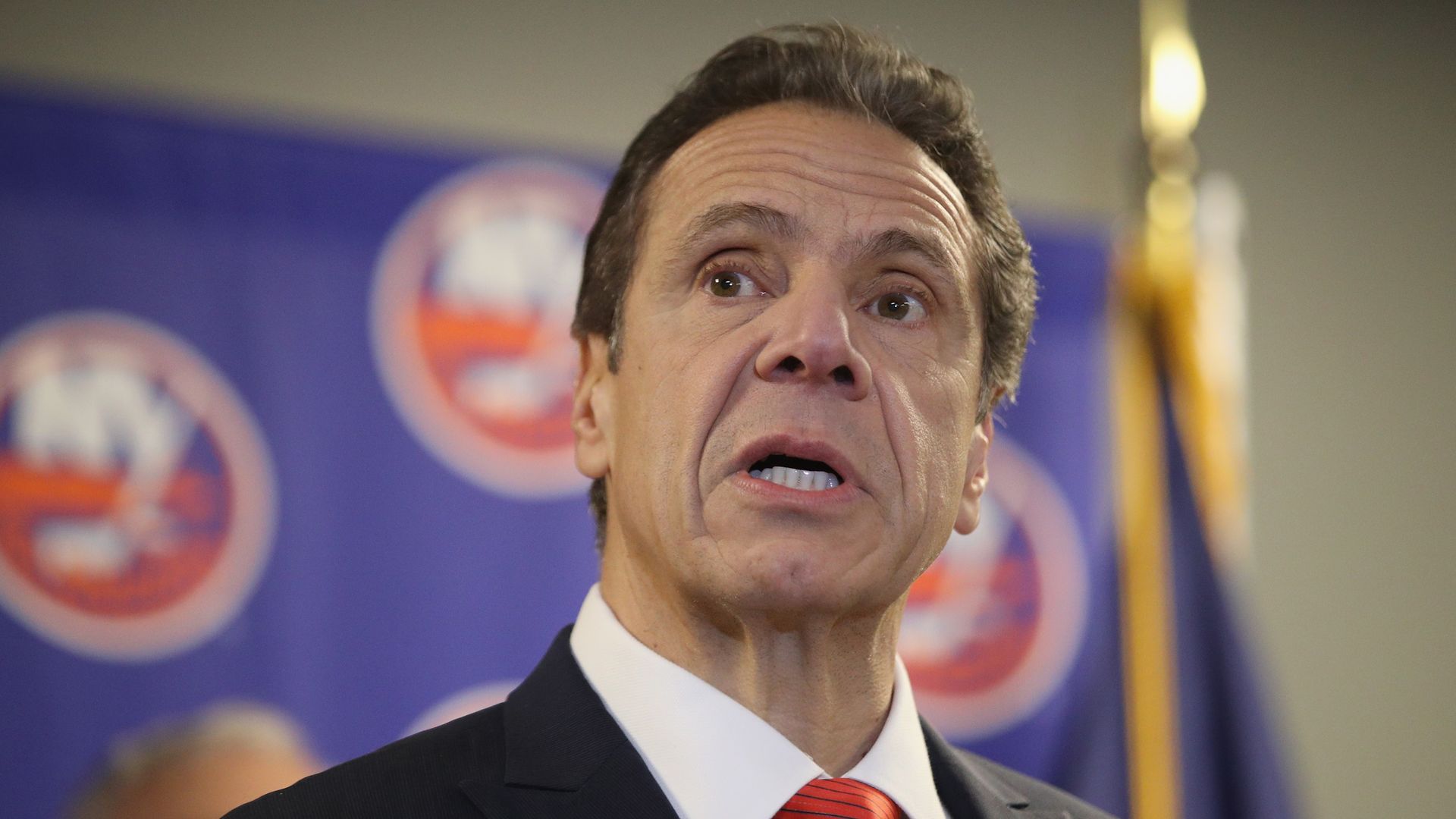 New York Governor Andrew Cuomo announces that the New York Islanders will play at the Nassau Coliseum 