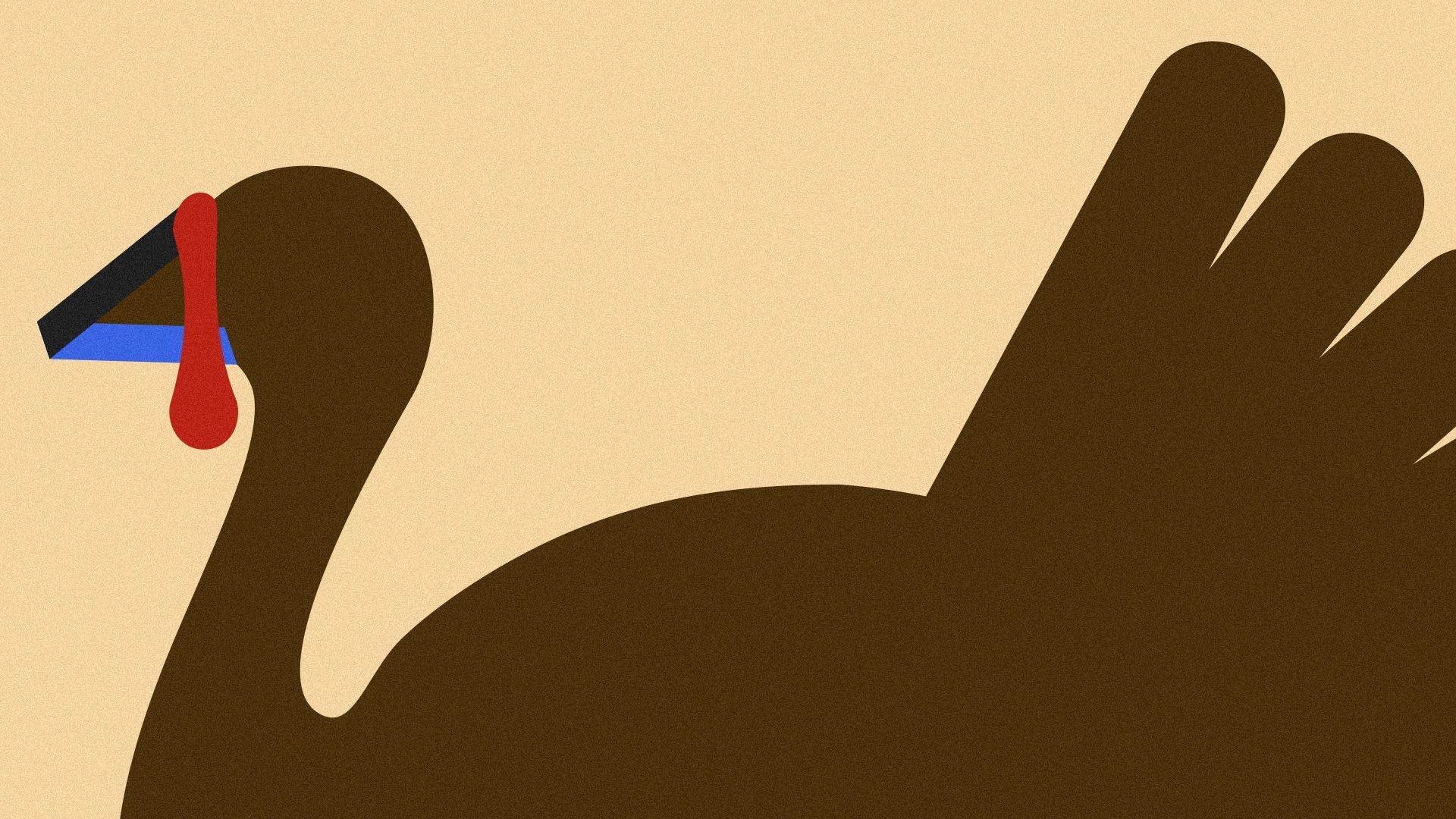 Illustration of a turkey with the Axios logo as a beak.