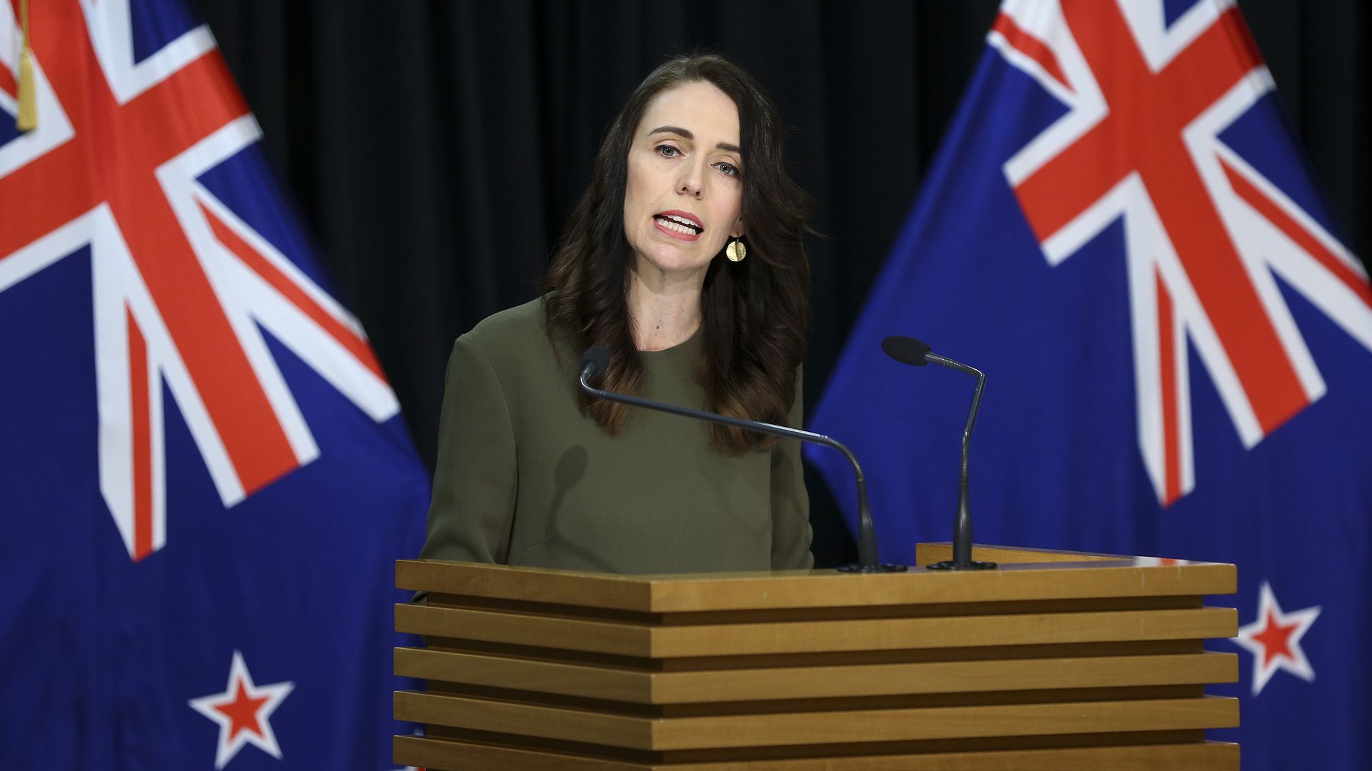 Prime Minister Jacinda Ardern speaks to media during a press conference at Parliament on August 17