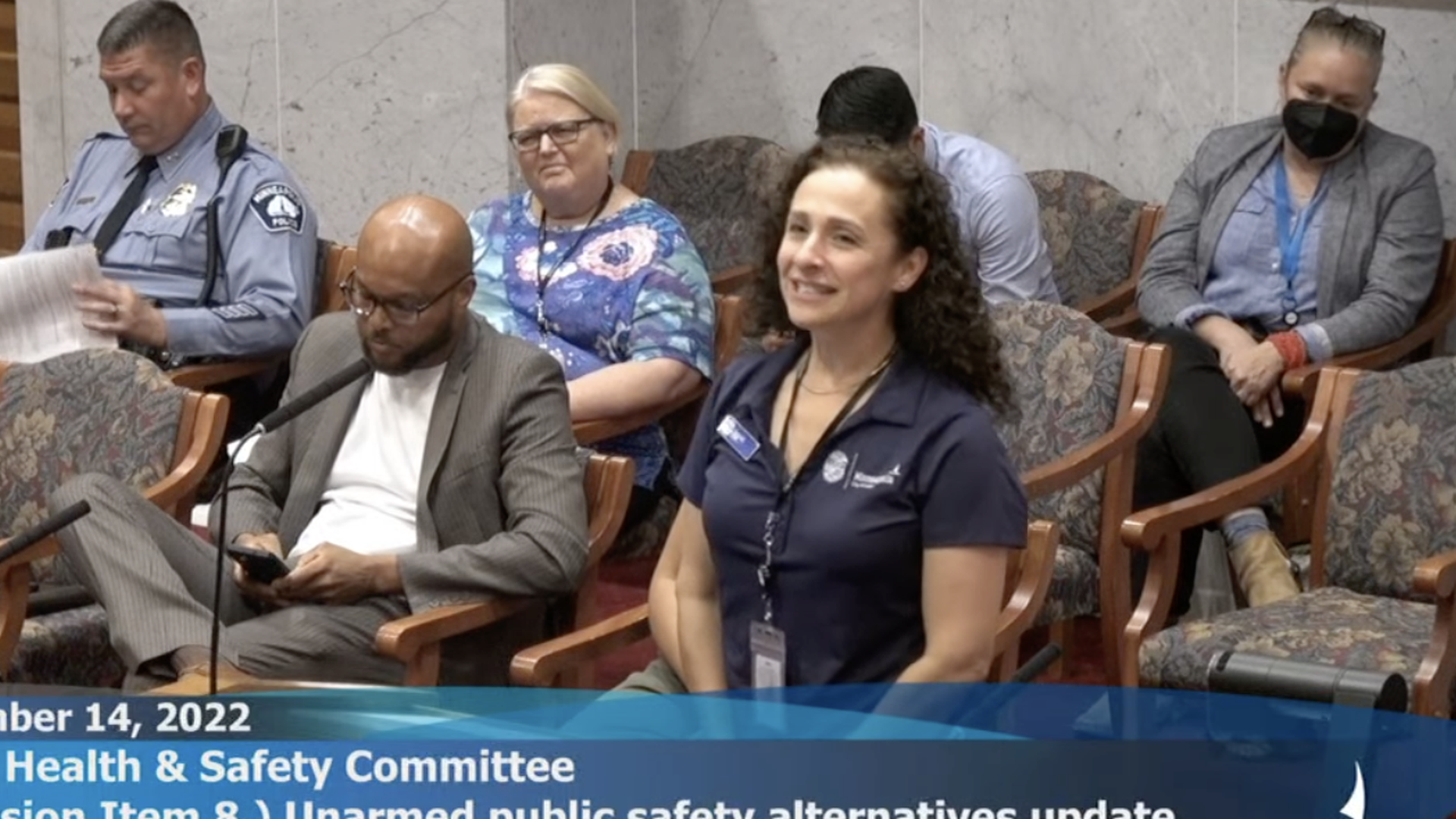 Anna Macias talks to the Minneapolis City Council