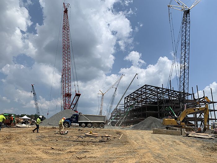 construction in Rock Hill on the Panthers new headquarters