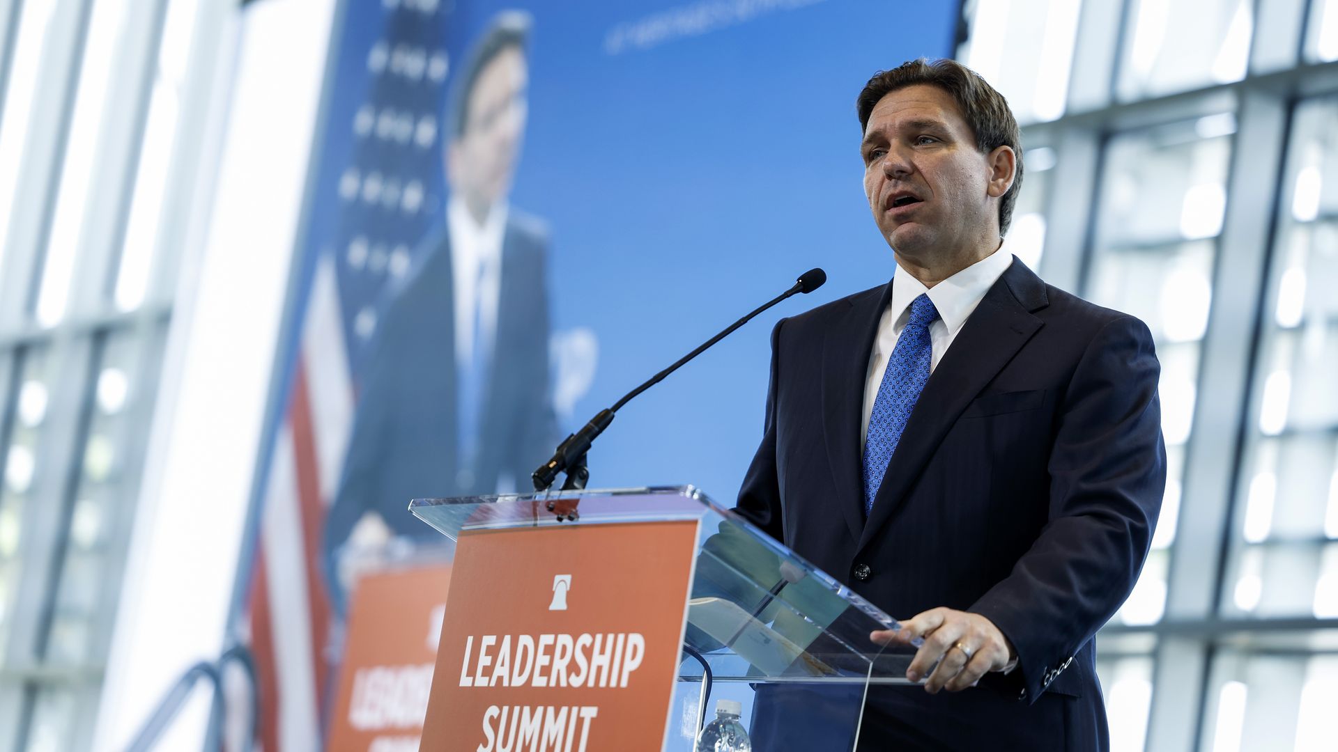Ron DeSantis gives remarks at the Heritage Foundation's 50th Anniversary Leadership Summit at the Gaylord National Resort & Convention Center.