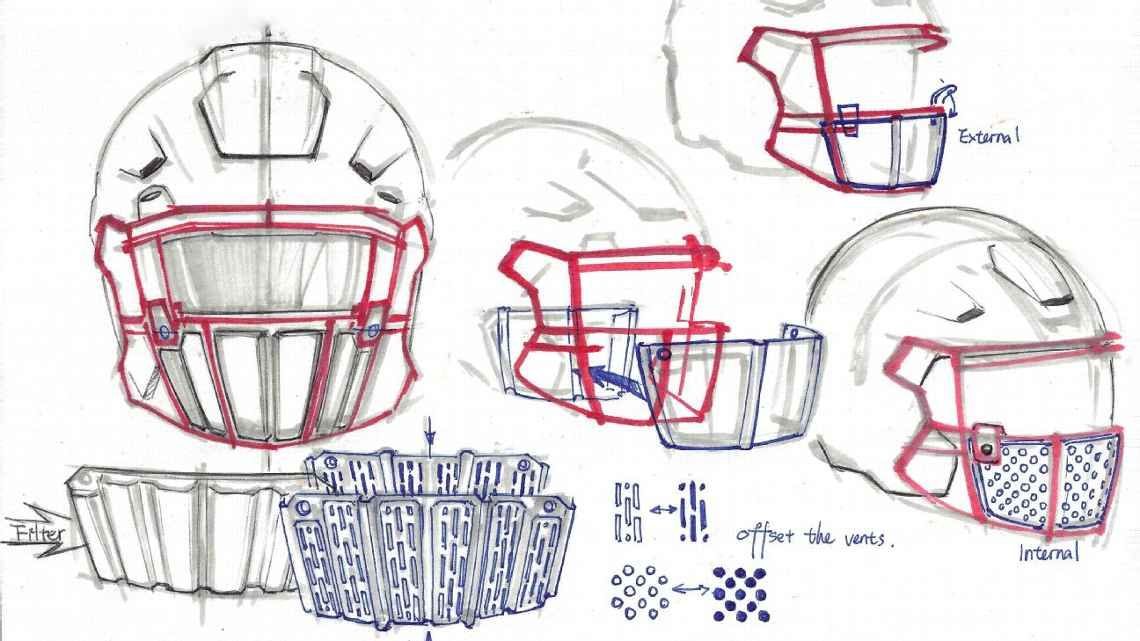 NFL helmet shield design