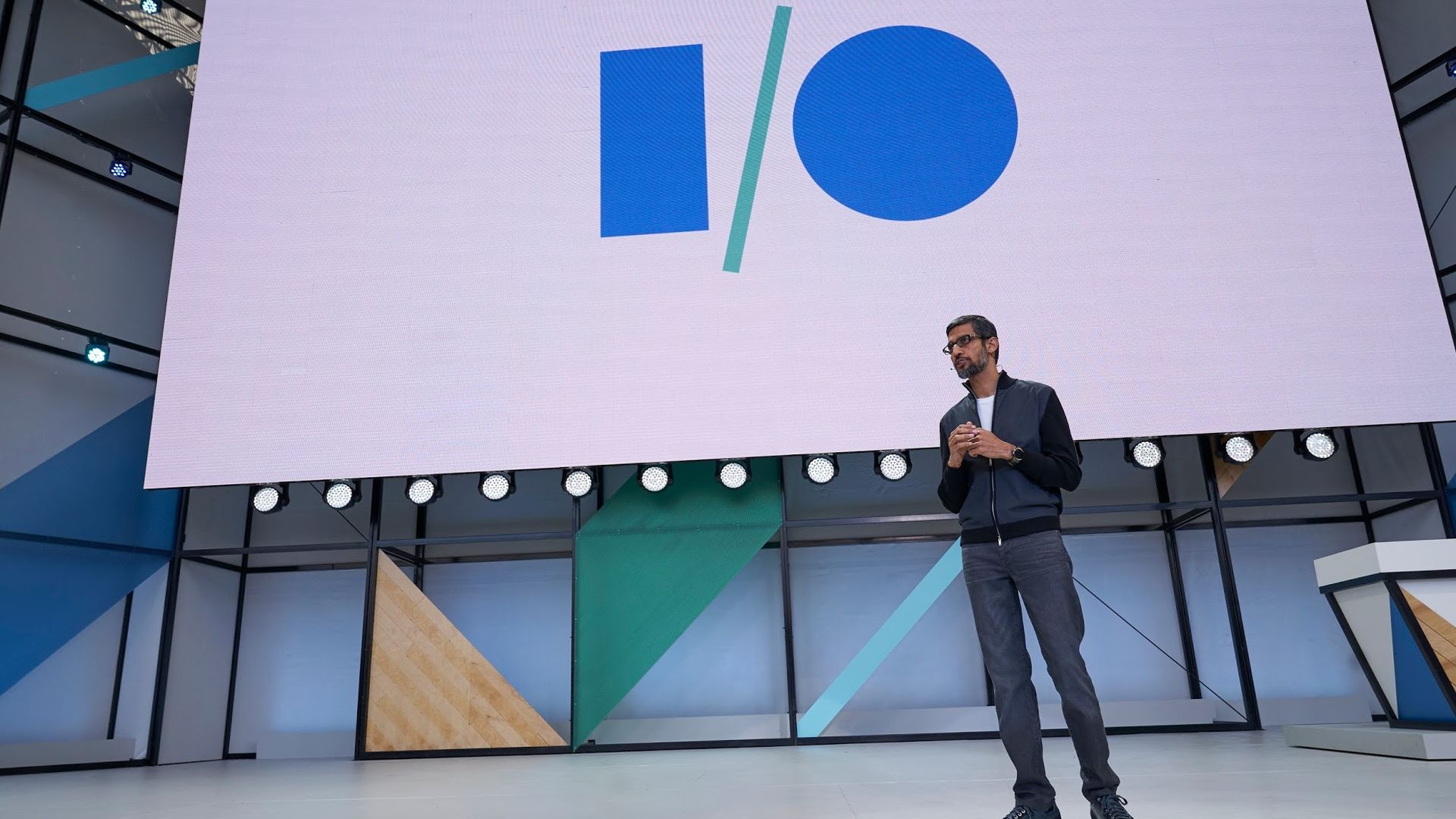 Google CEO Sundar Pichai, speaking at Google I/O 2017