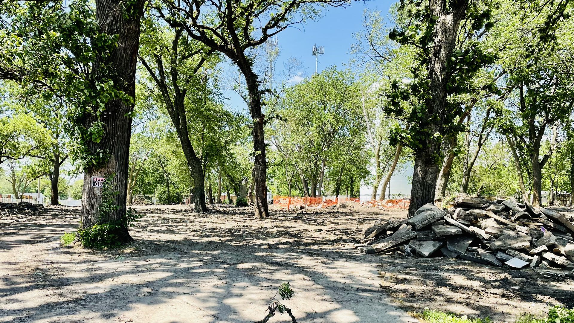 A photo of a demolished mobile home park.