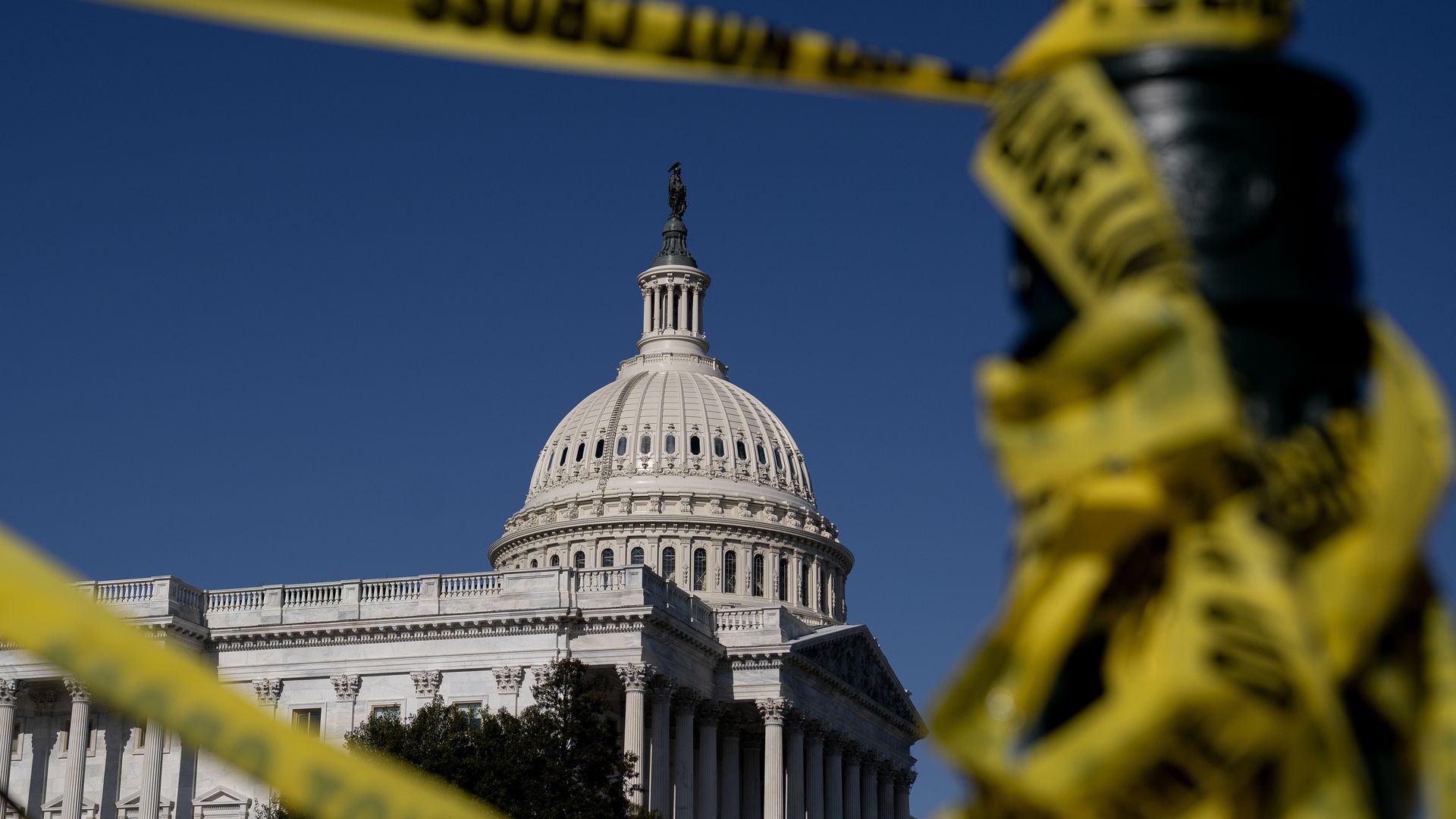 the capitol surrounded by police tape