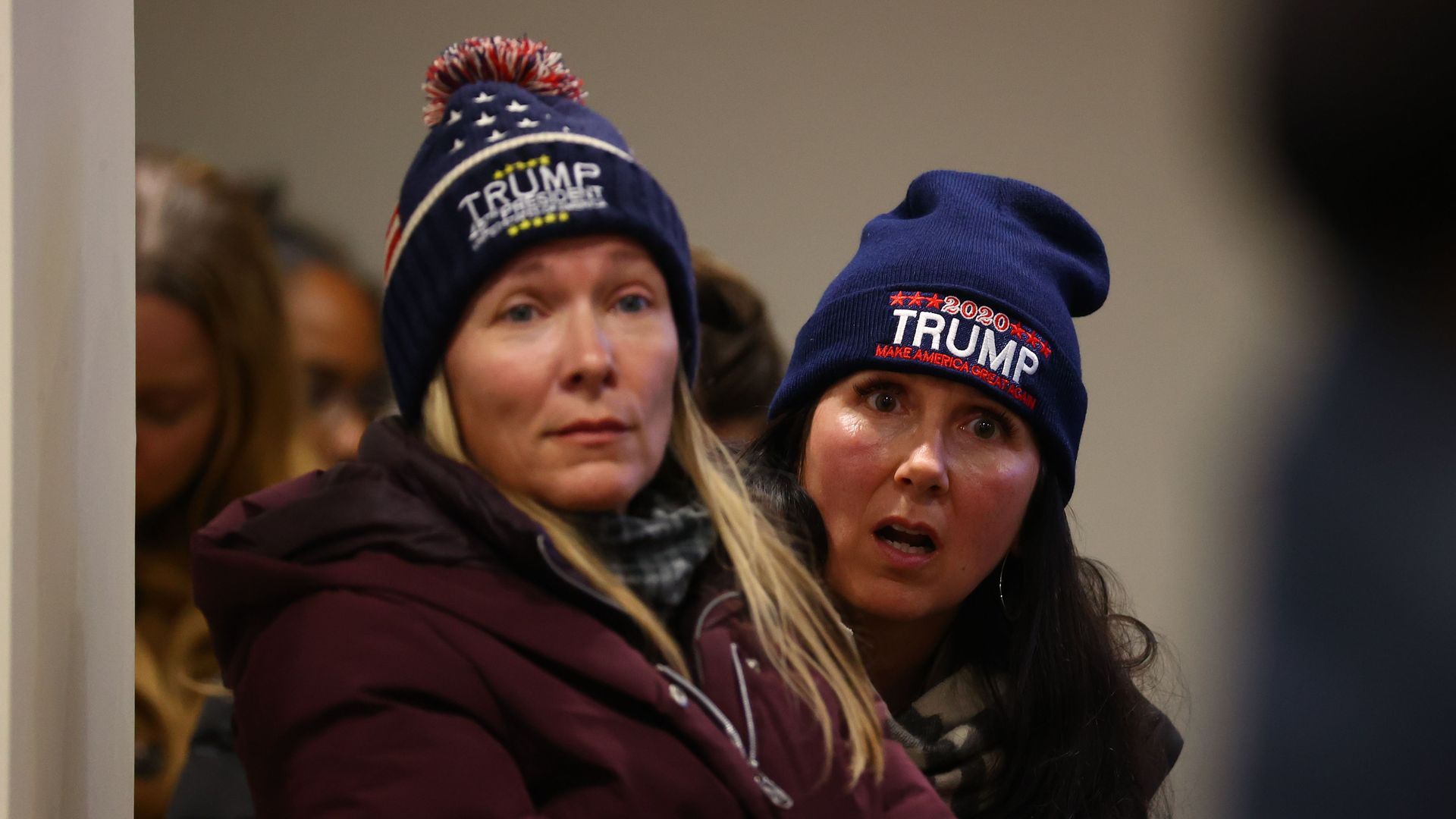 Supporters of President Trump during an election hearing before the Michigan House Oversight Committee, in Lansing on Wednesday. 