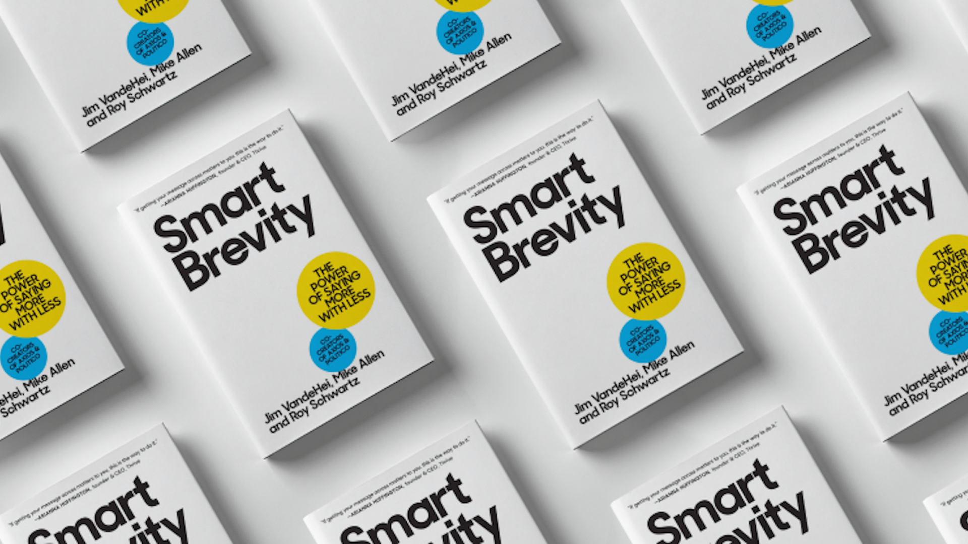 Several copies of the Smart Brevity book 