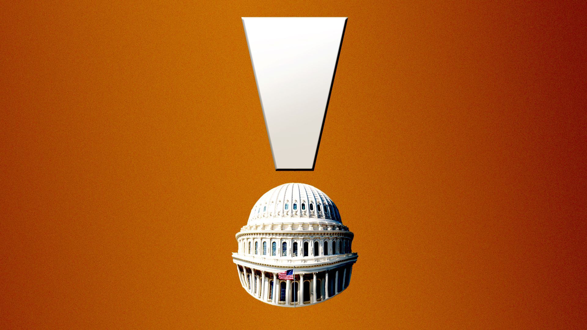 Illustration of an exclamation point dot made from the Capitol Dome