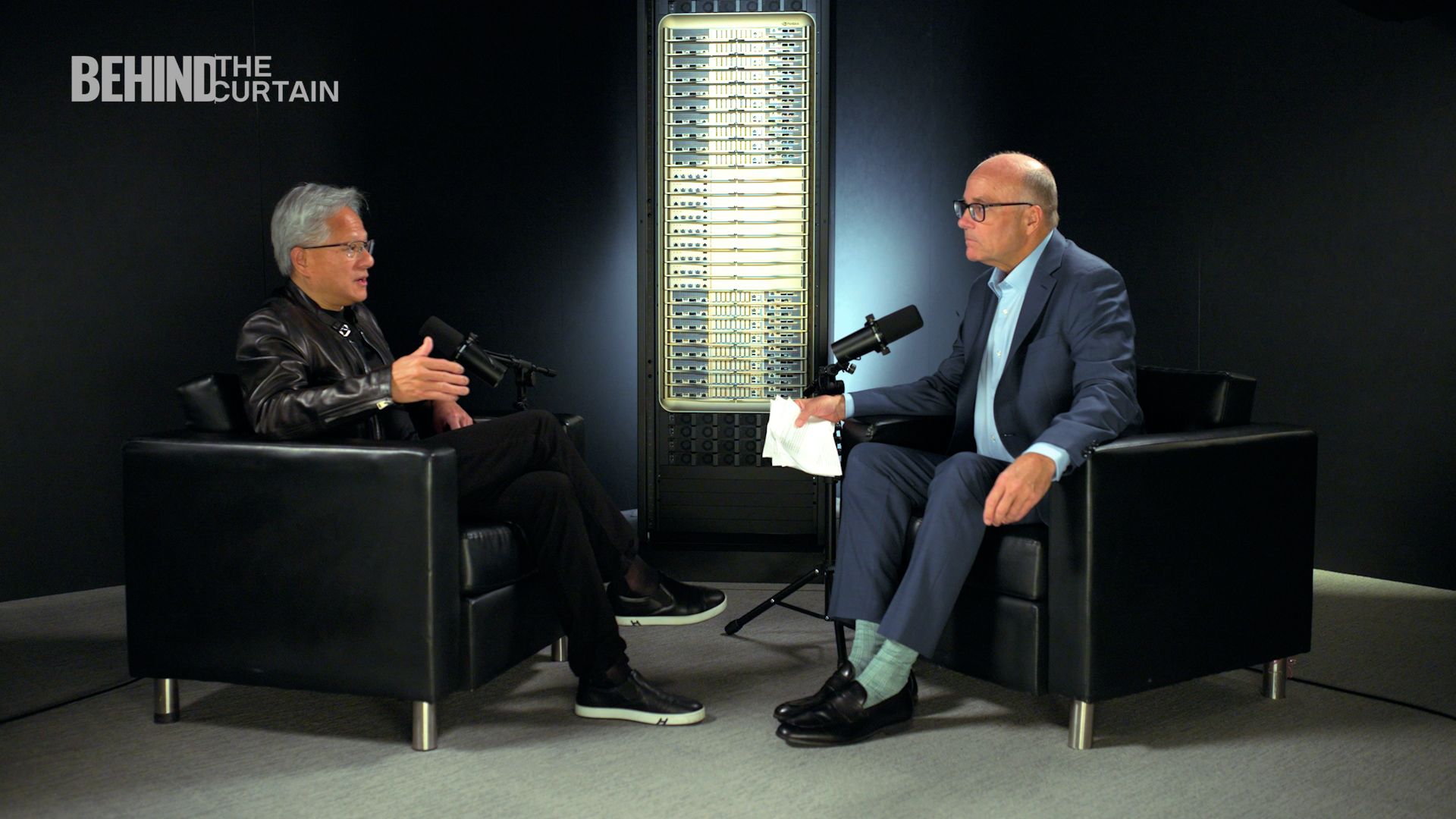 Axios' Mike Allen interviews Nvidia CEO Jensen Huang yesterday in Fort Worth, Texas.