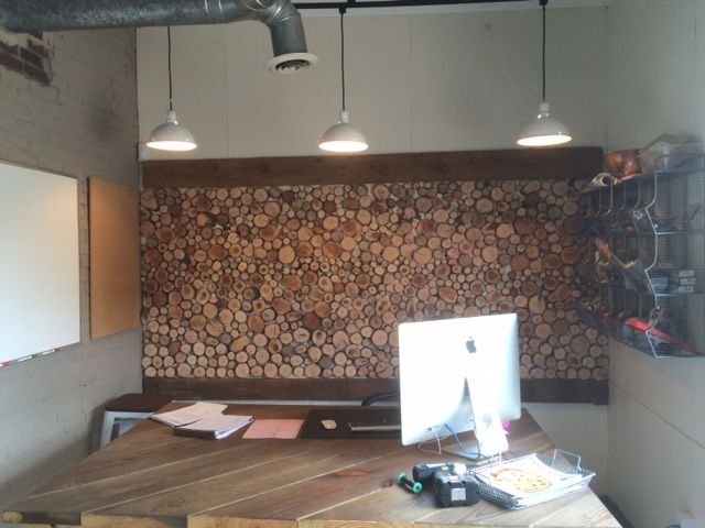 wood office plaid penguin