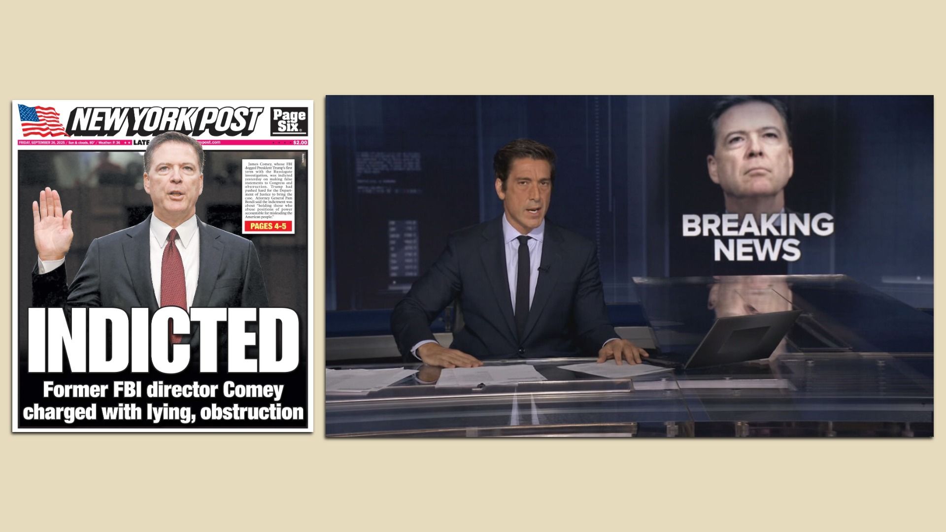 Images: N.Y. Post, David Muir on ABC News. 