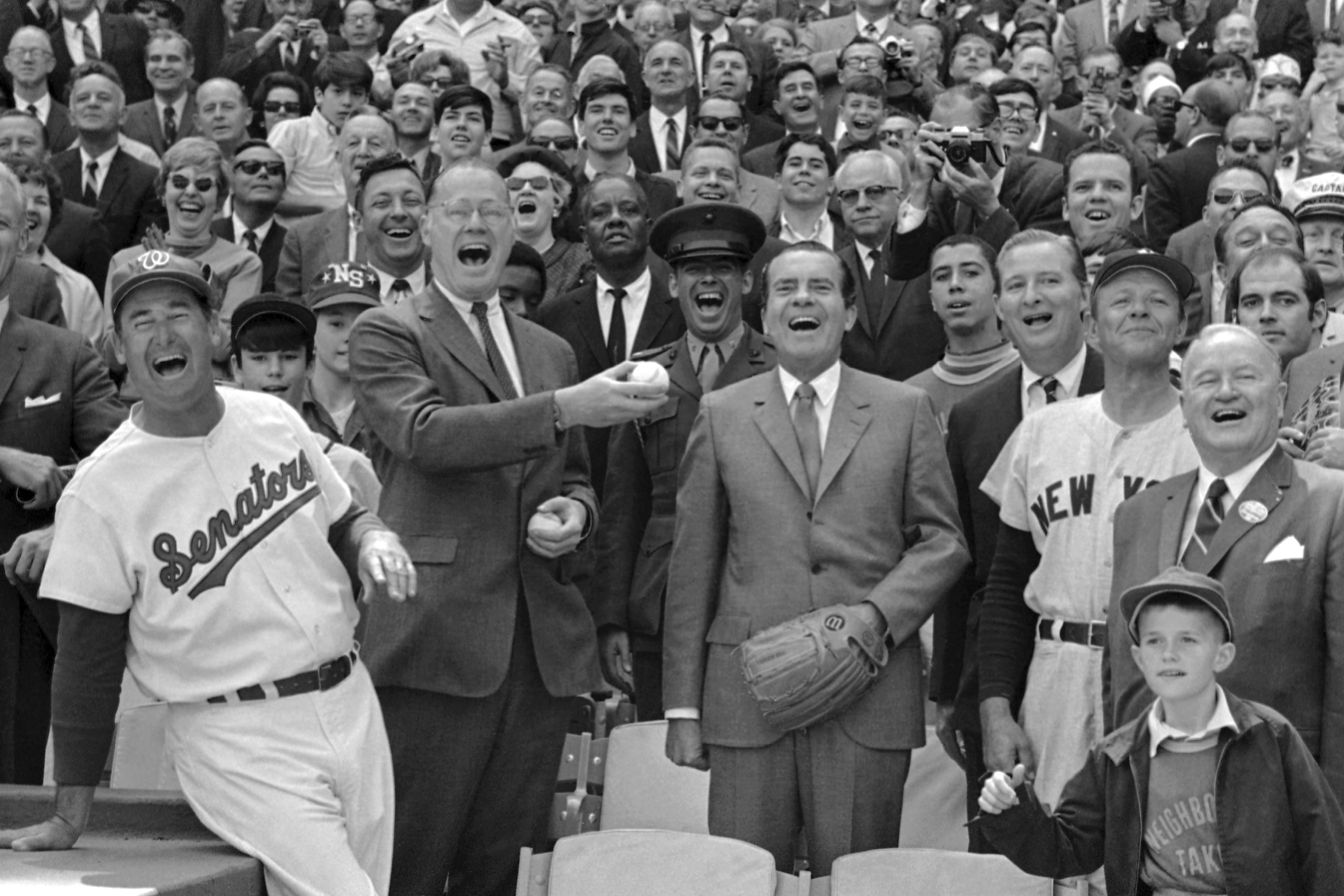 Photo of Richard Nixon at the 1969 Opening Day.