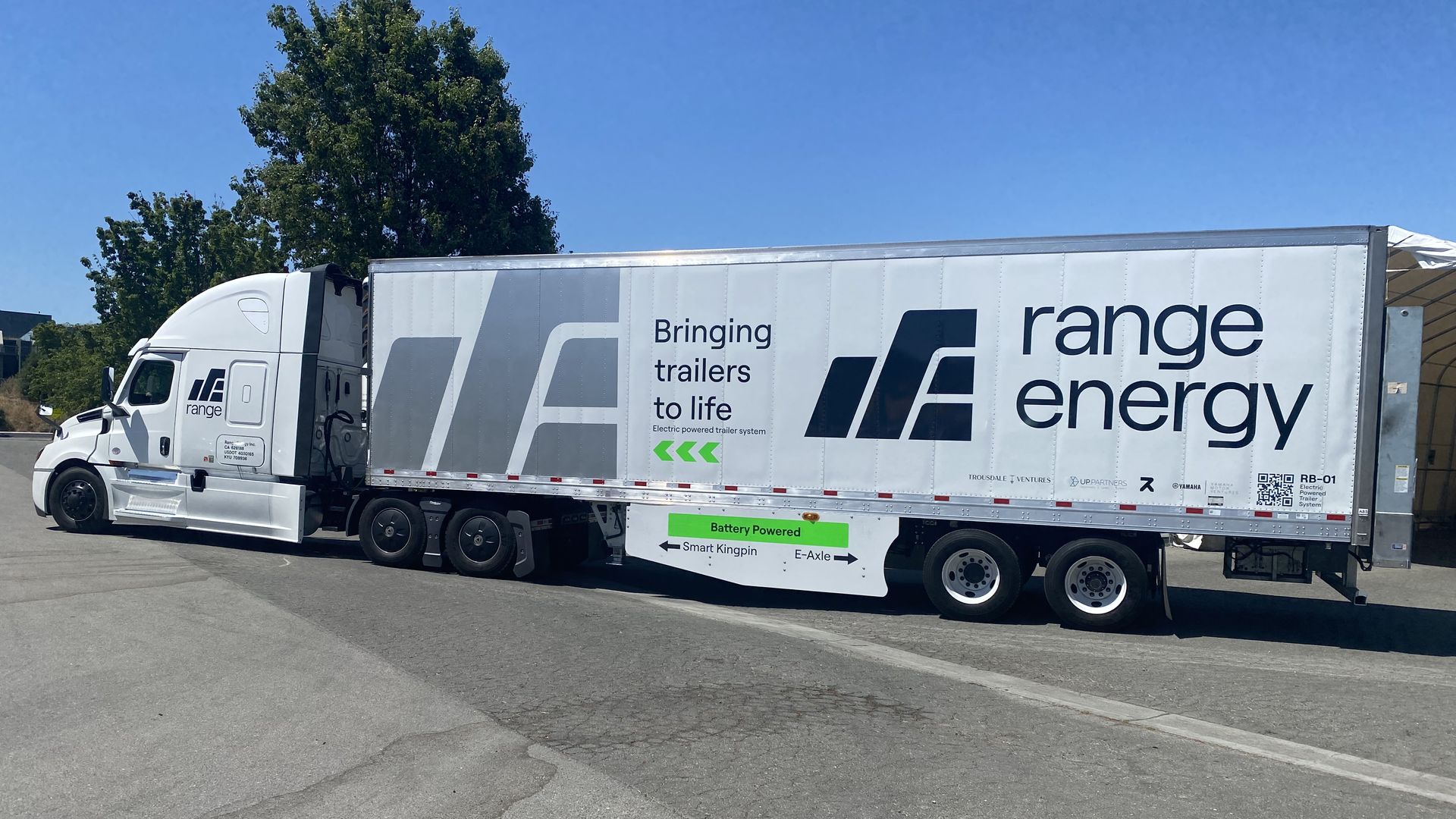 Range Energy's electrified trailer, the RB1, outside of the company's headquarters in Mountain View, Calif.