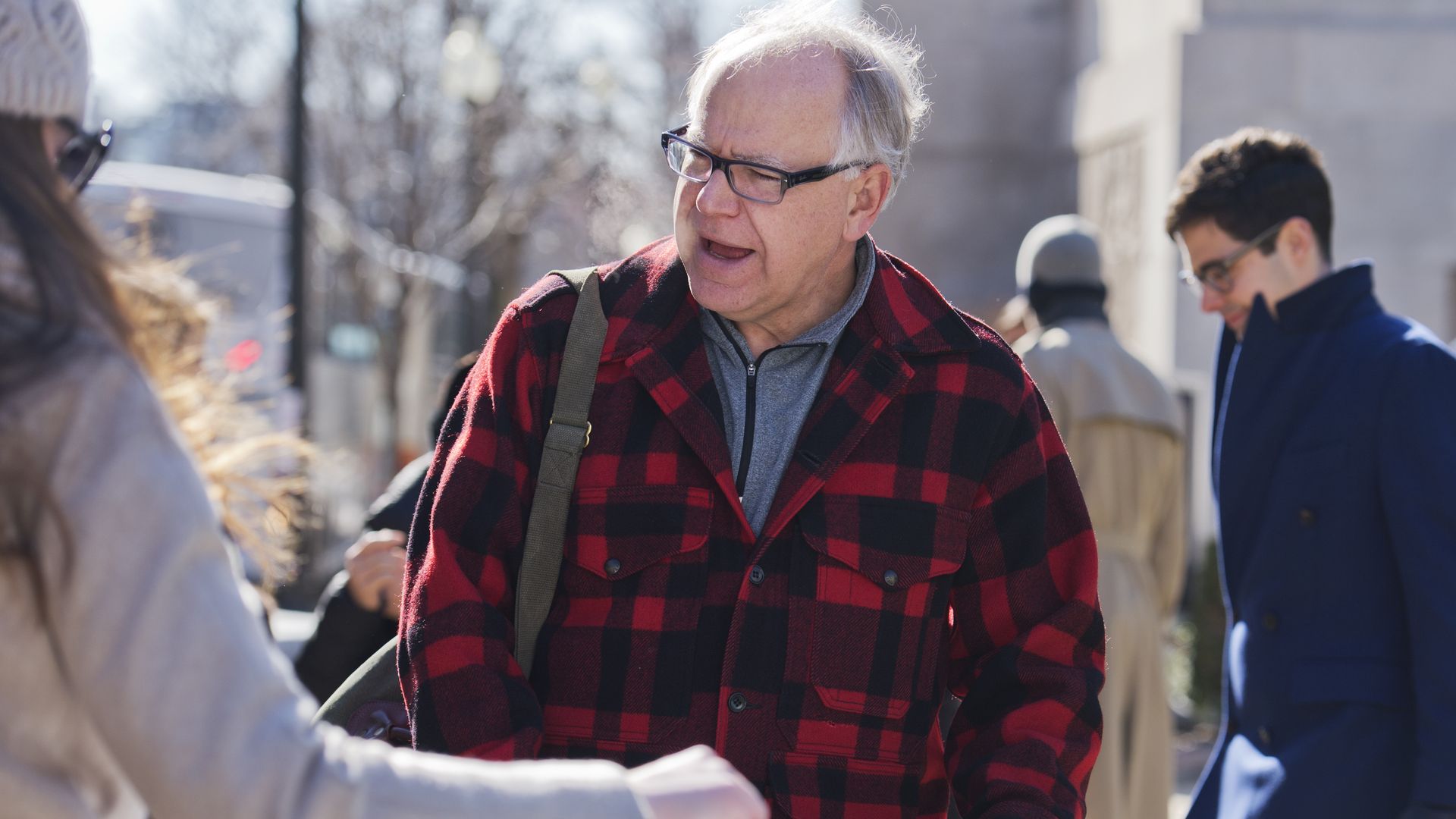 WAlz wearing bufallo plaid