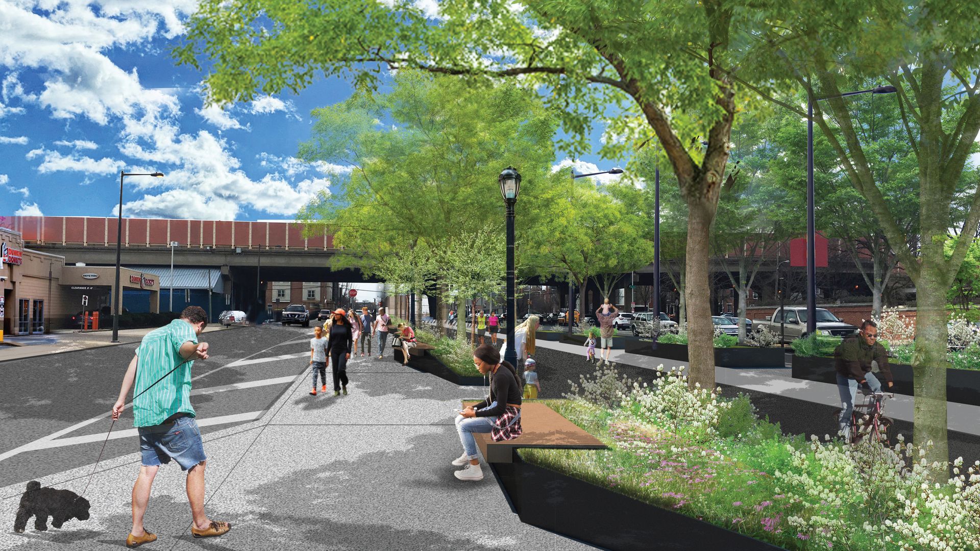 A view of the redesign of a section of Washington Avenue