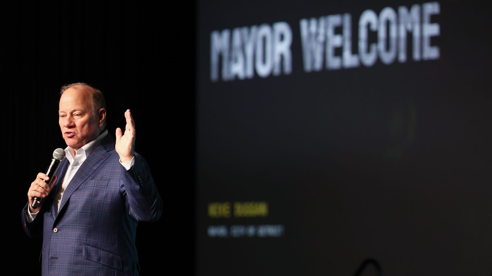 Mike Duggan speaks at a conference in Detroit in July. 