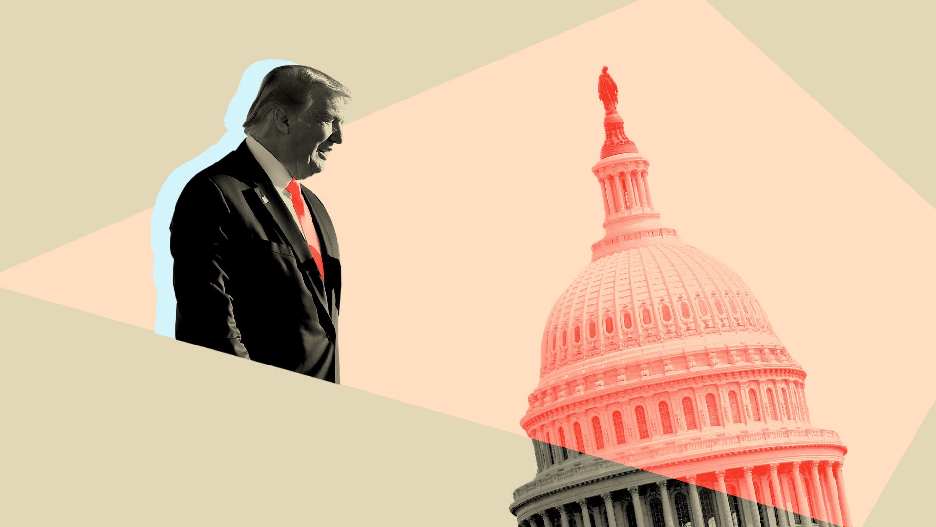 Photo illustration of President Trump and the Capitol building