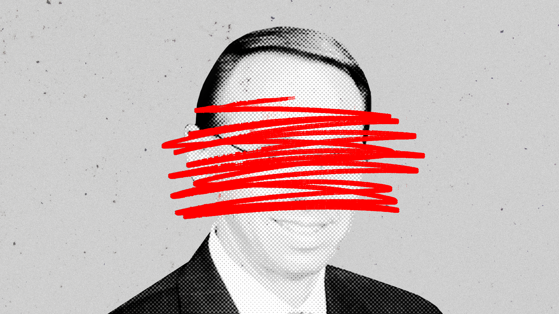 Rod Rosenstein, the deputy attorney general, with his picture crossed through with red marker