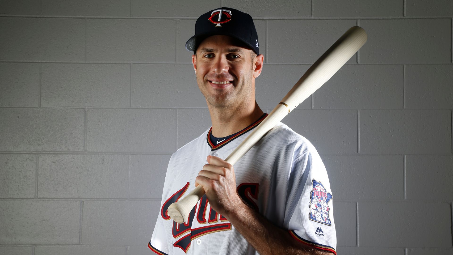 Joe Mauer holding a bat