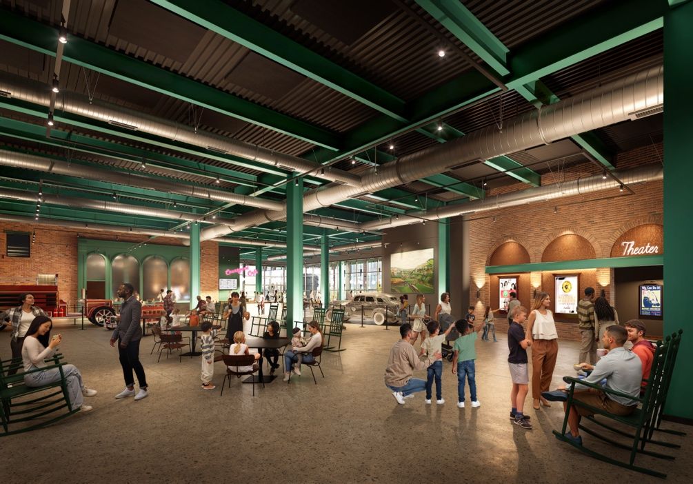 A transformed first-floor Great Hall will feature a new café and a 150-seat theater. Image: Courtesy of Desmone