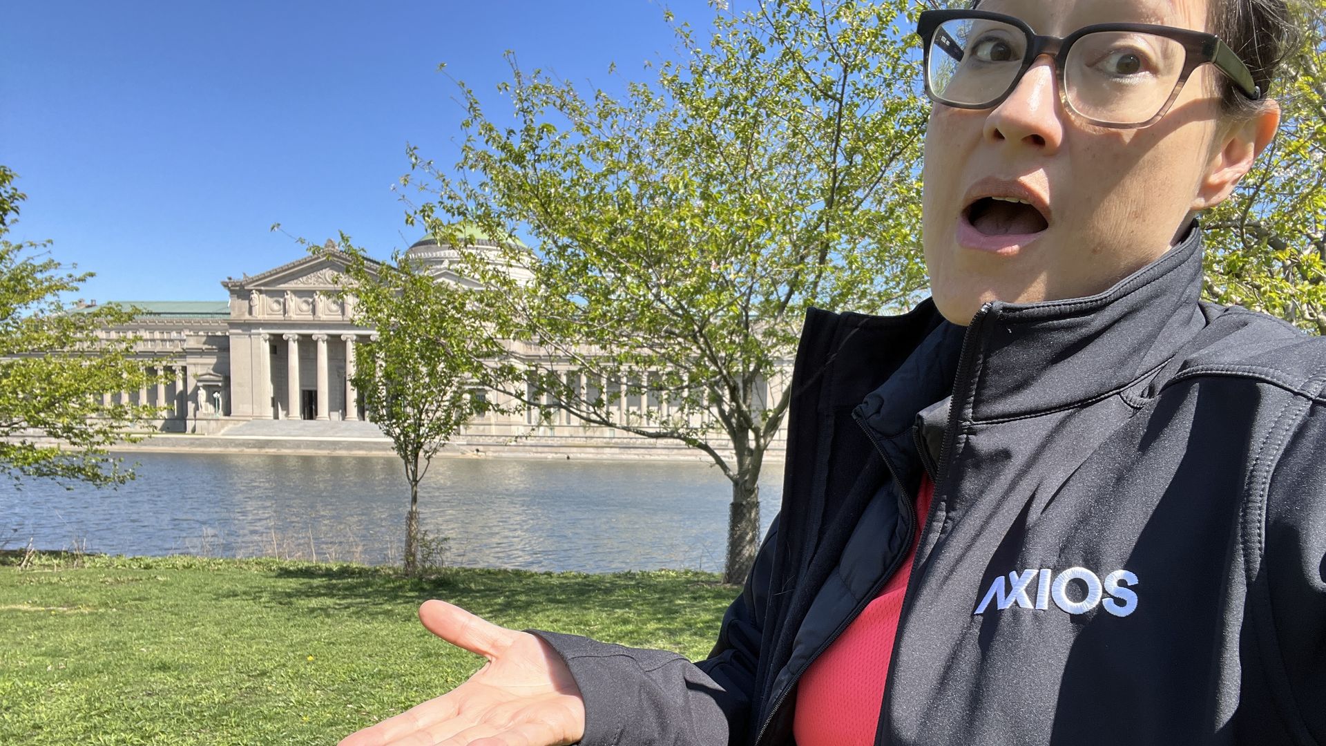woman in front of tree