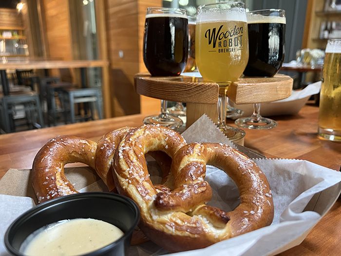 wooden robot pretzel