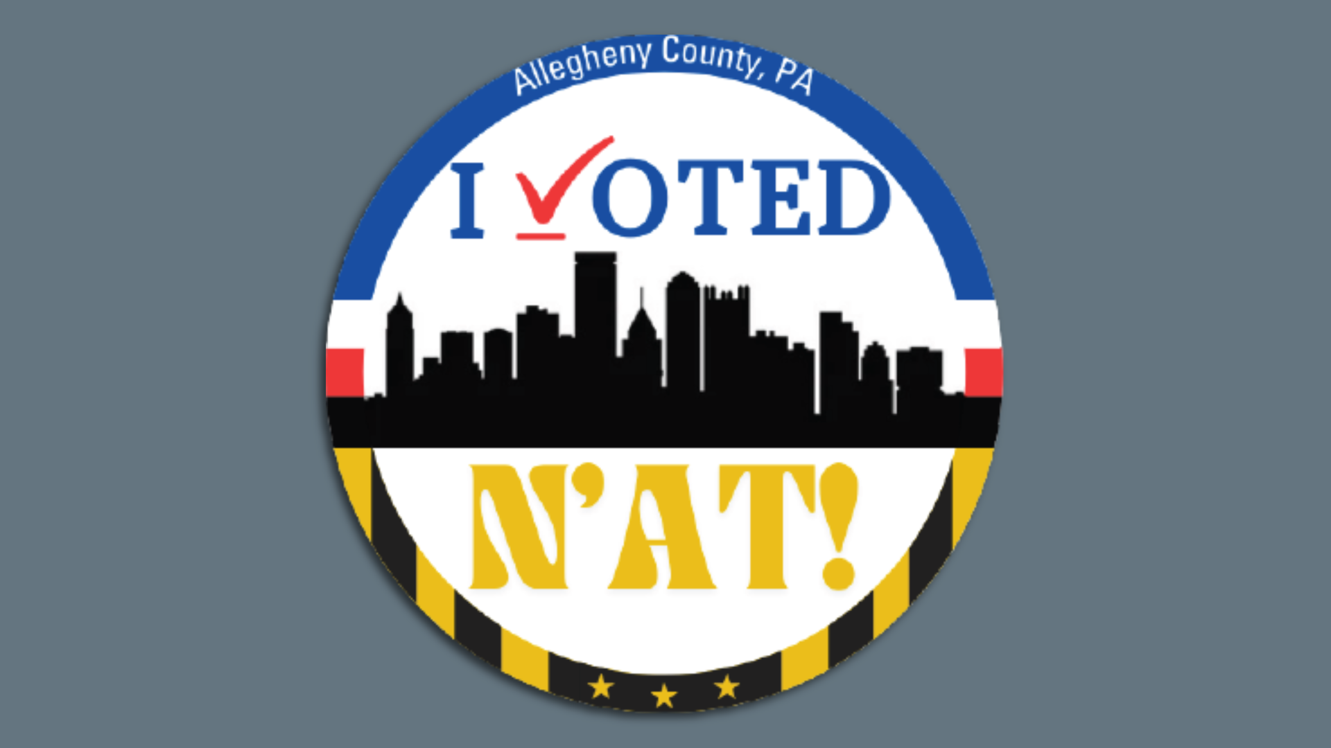 The winner of Allegheny County's first "I Voted" sticker contest. 