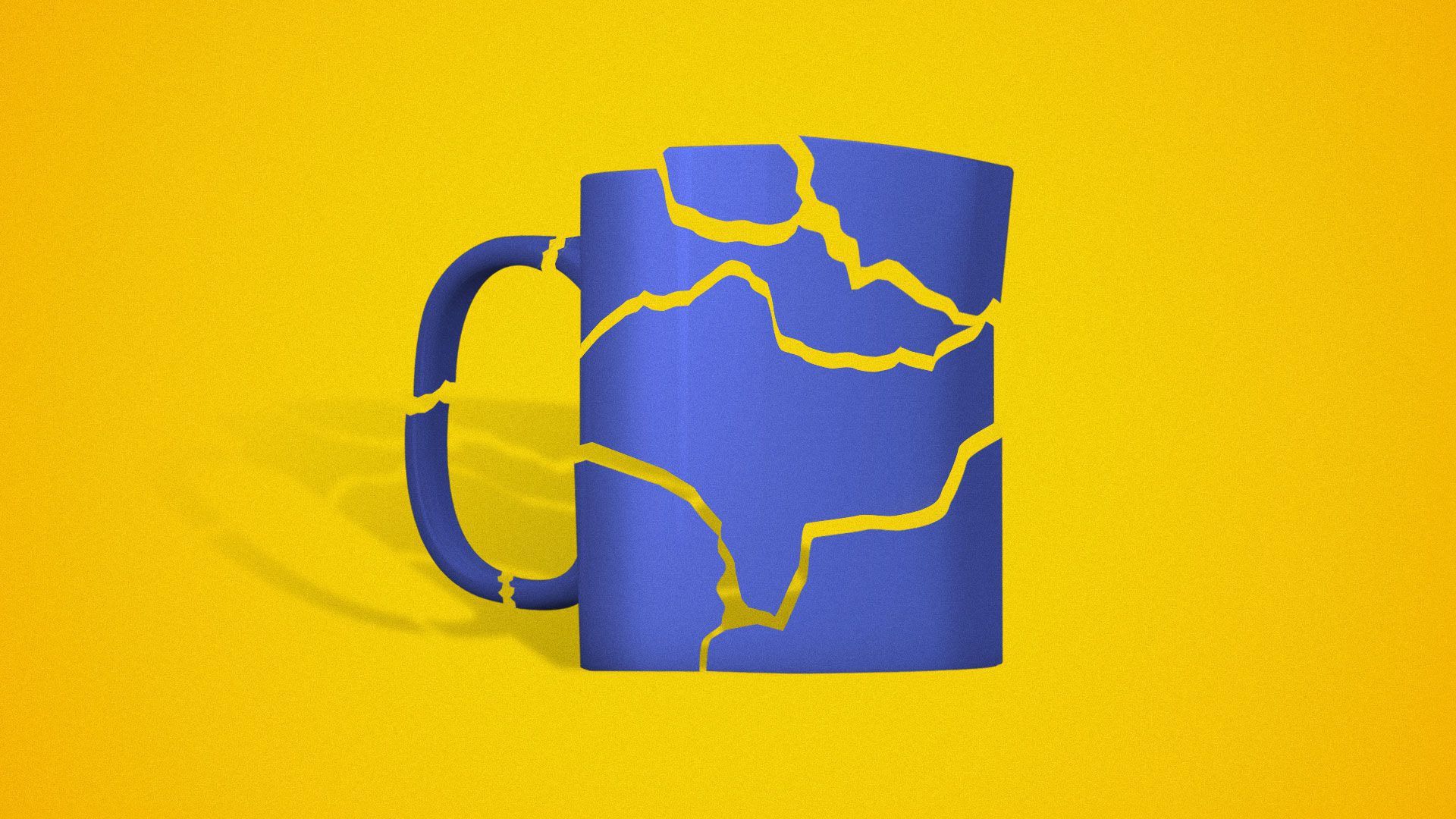 An illustration of a broken coffee mug