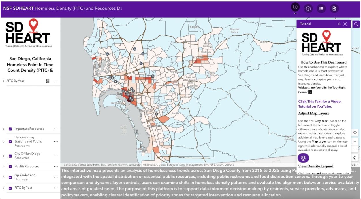 Working prototype of a map of homelessness.