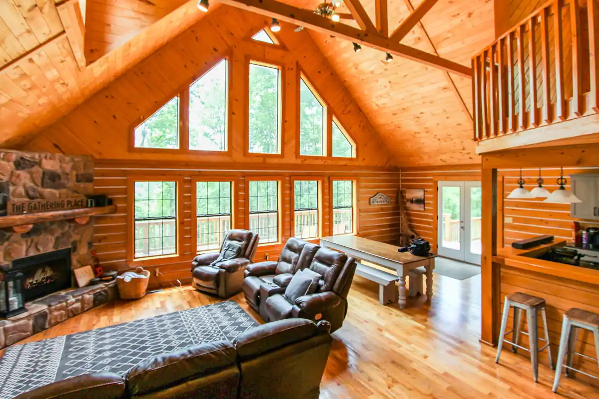 Living room area of cabin near Lake Barkley, Tennessee. 