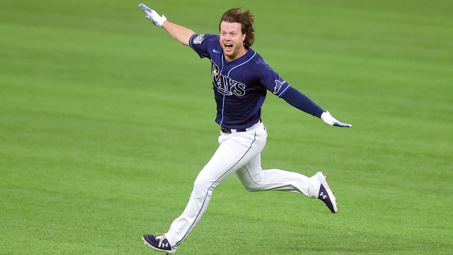 Brett Phillips celebrating