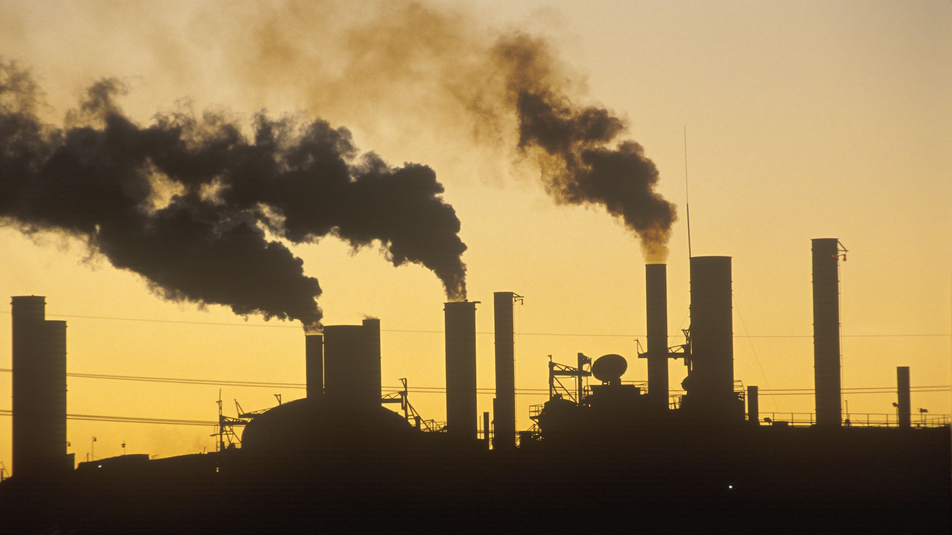 Factory at sunset in Cleveland, Ohio 