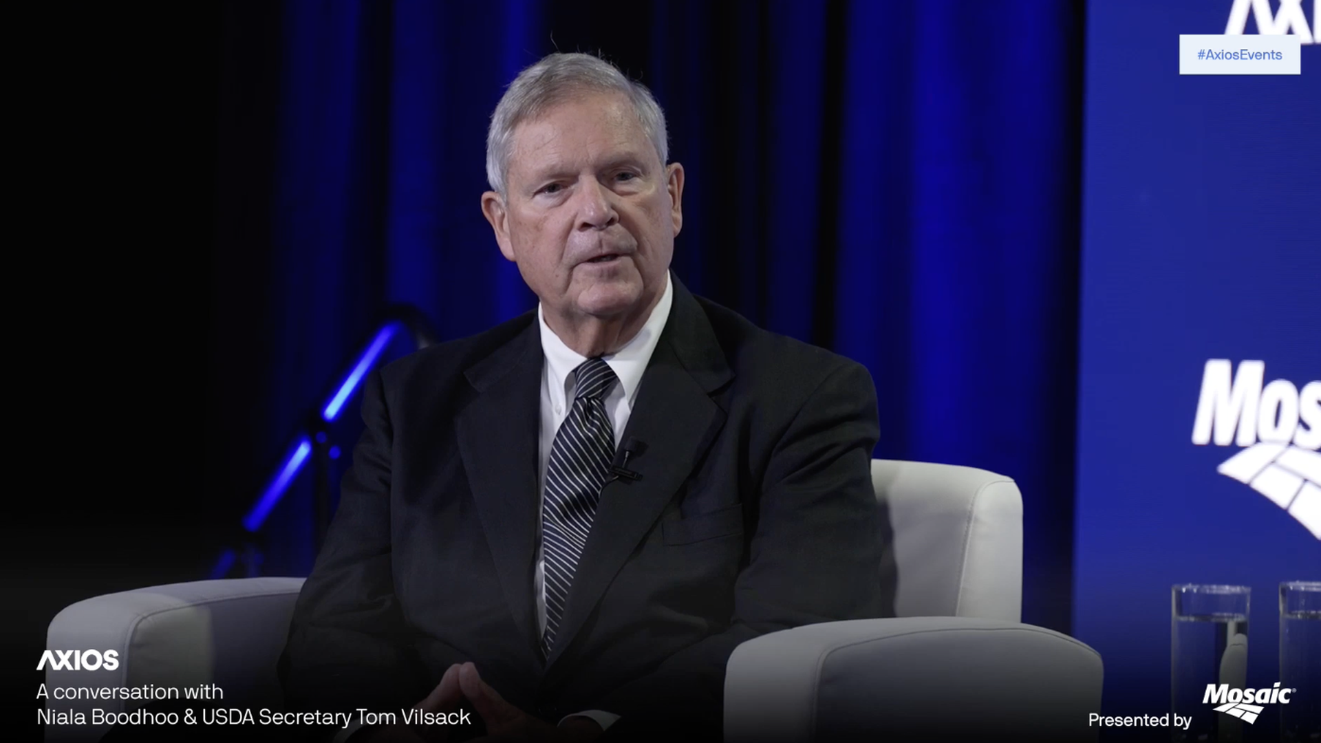 Photo of Tom Vilsack during an Axios event. 