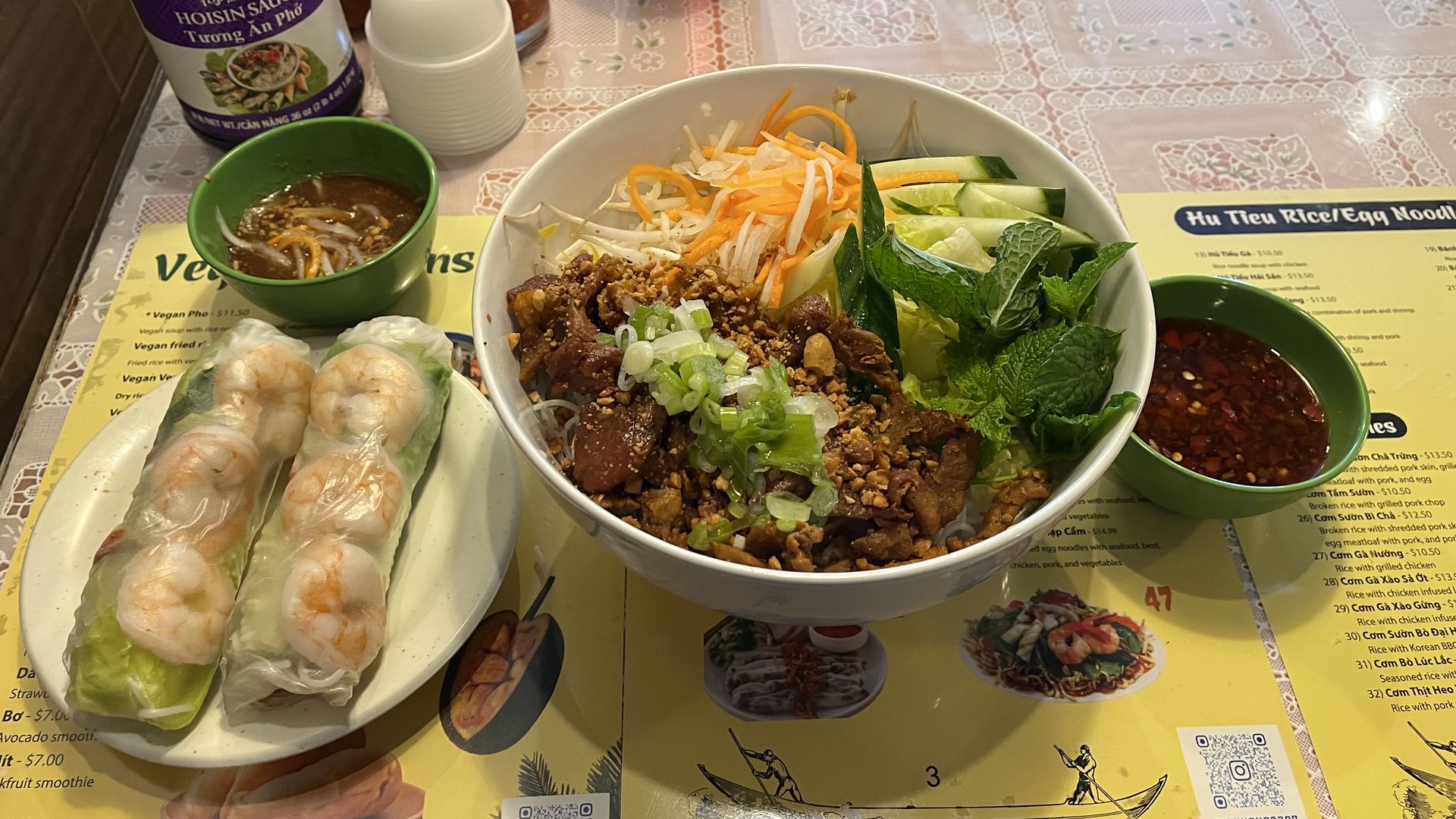 Joe's order at Que Huong.