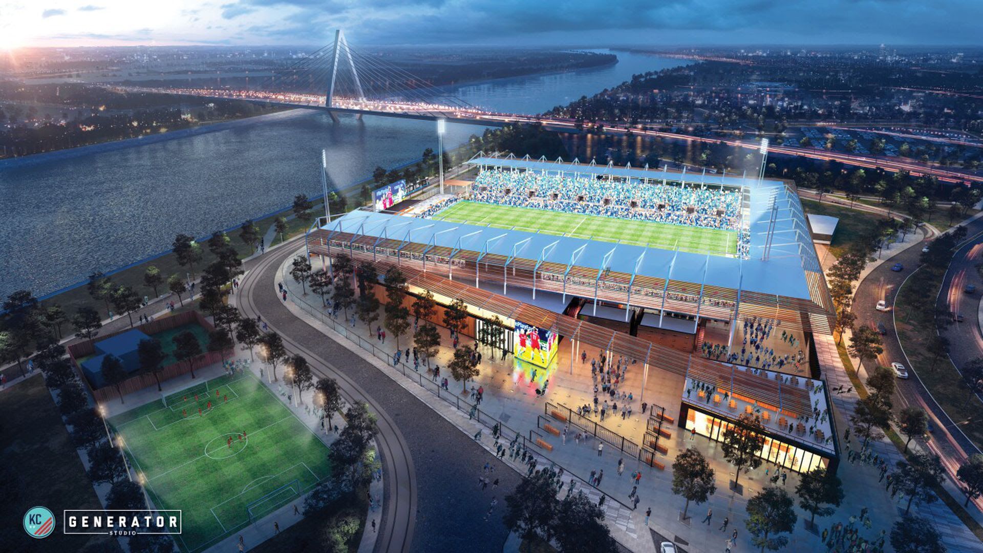 Image of a rendering of the proposed stadium.