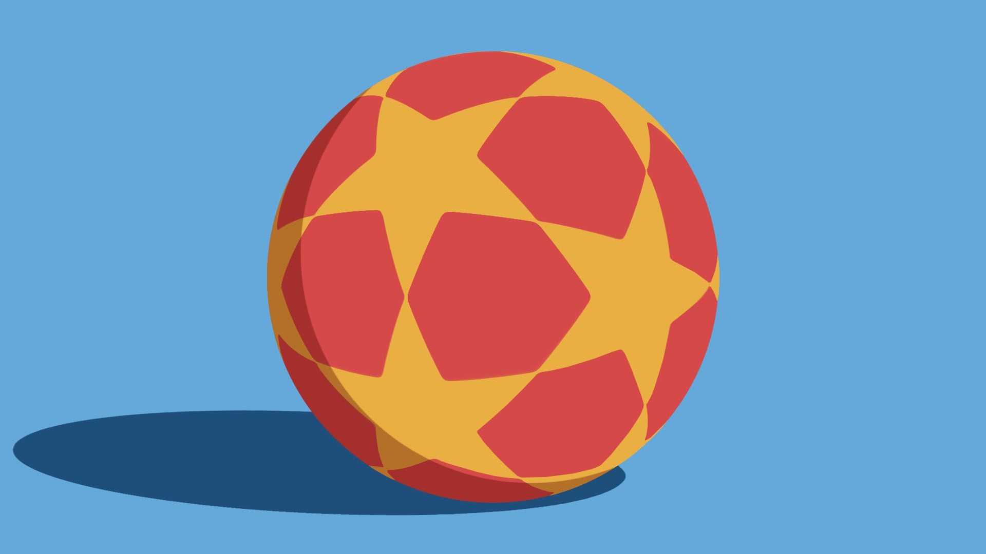 Illustration of a soccer ball that resembles the Chinese flag