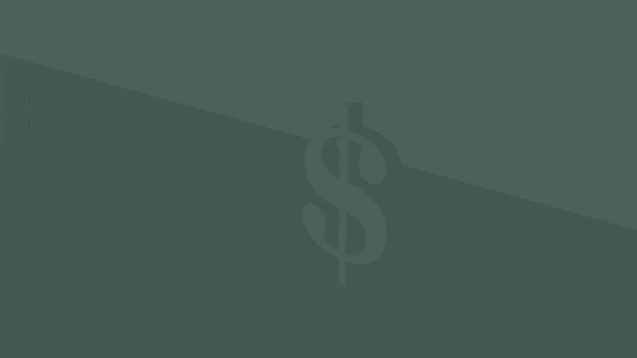 Illustration of a spotlight moving over a dollar sign in the dark.