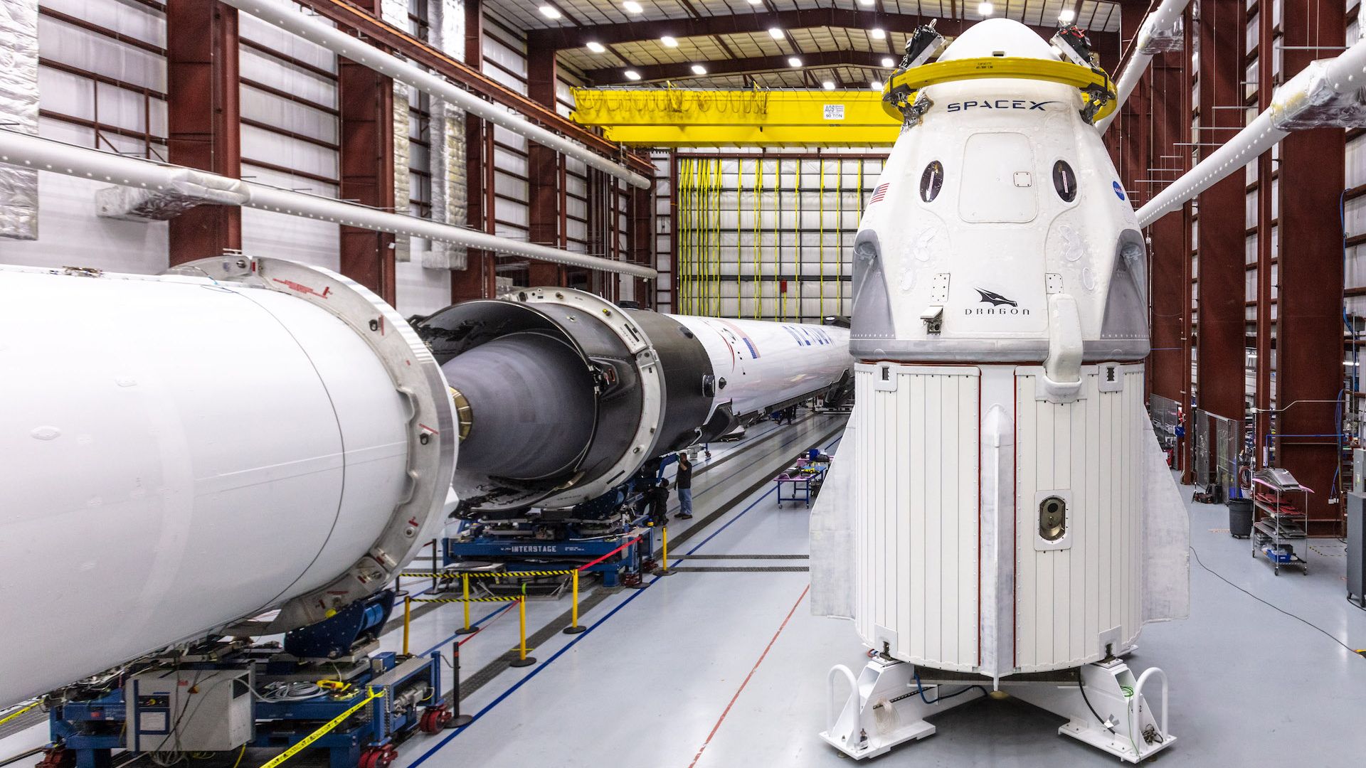 SpaceX's Crew Dragon capsule ahead of launch.