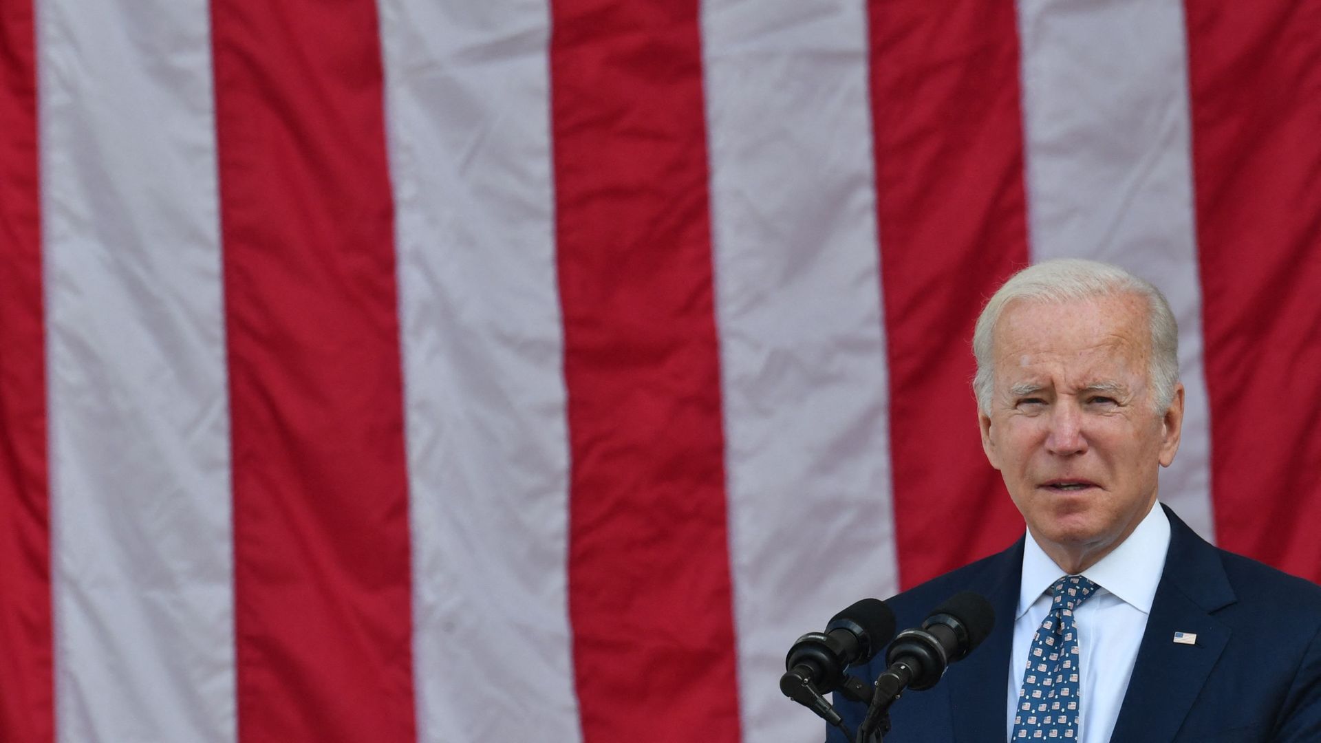 President Biden is seen delivering Veterans Day remarks at Arlington National Cemetery.