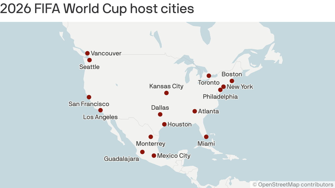 World Cup 2026 host cities announced Full list