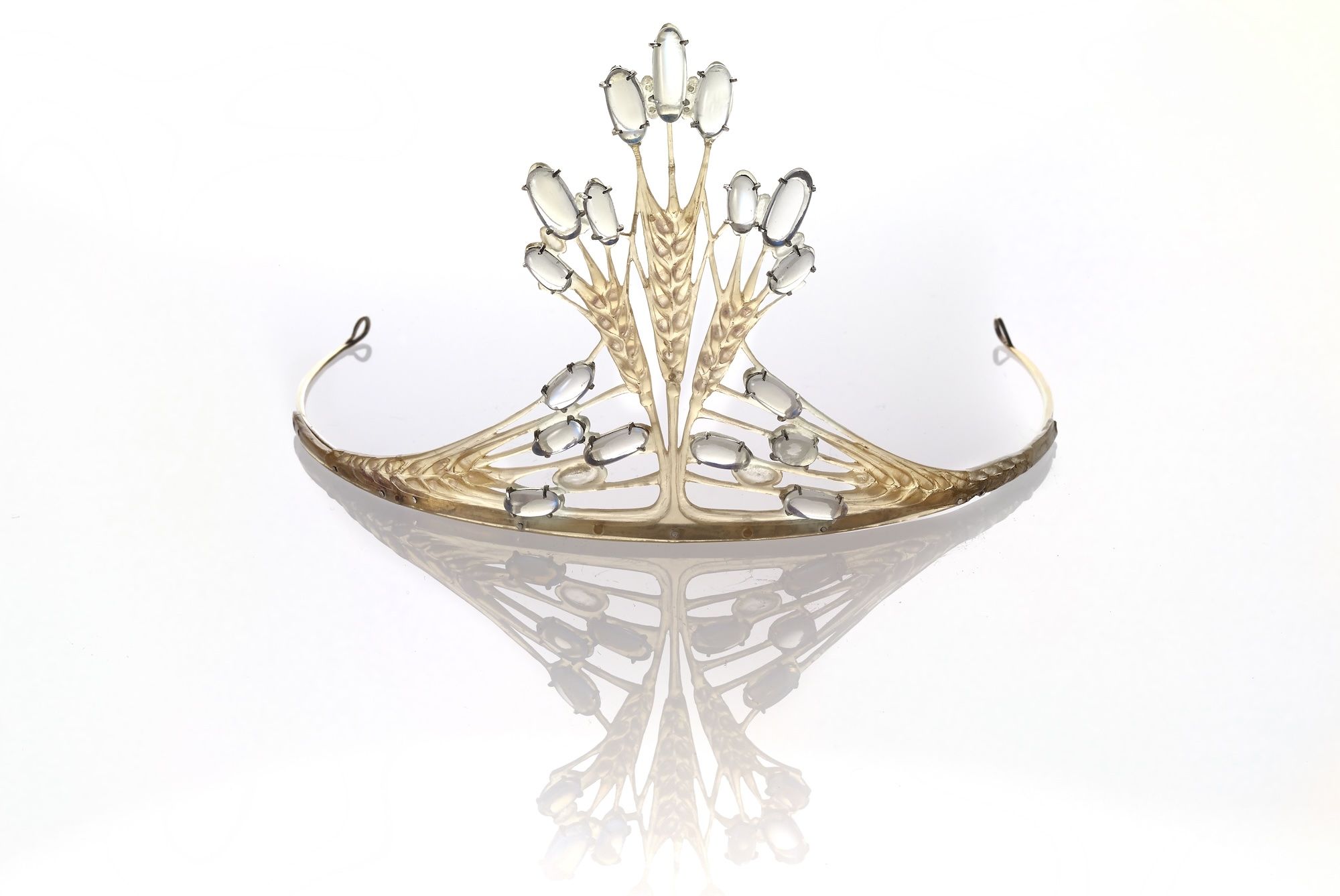 A gold and diamond tiara.