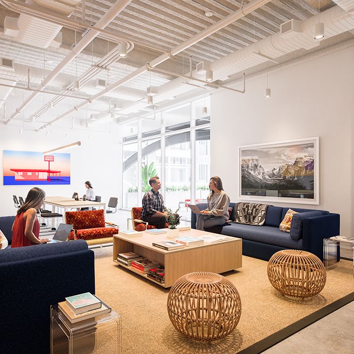 WeWork's new RailYard location seating area