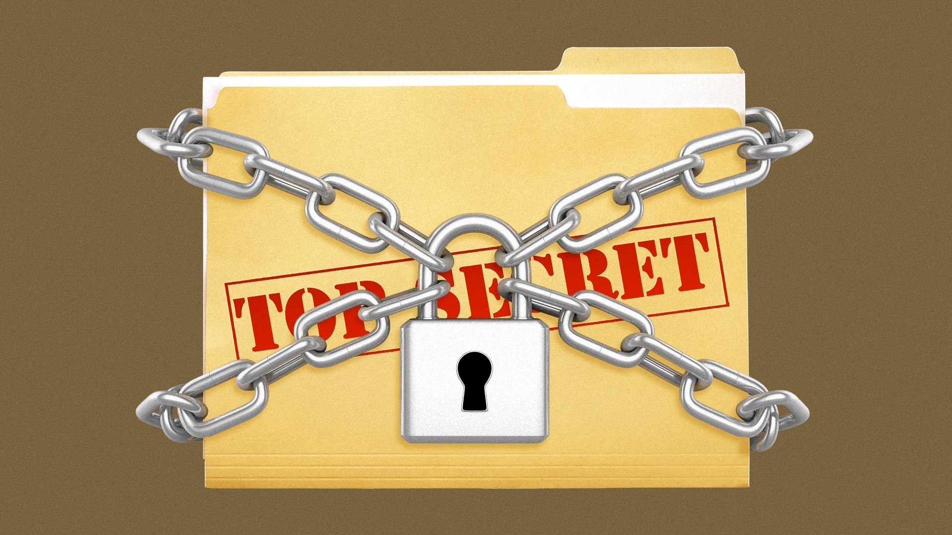 Illustration of a chained and locked top-secret folder.