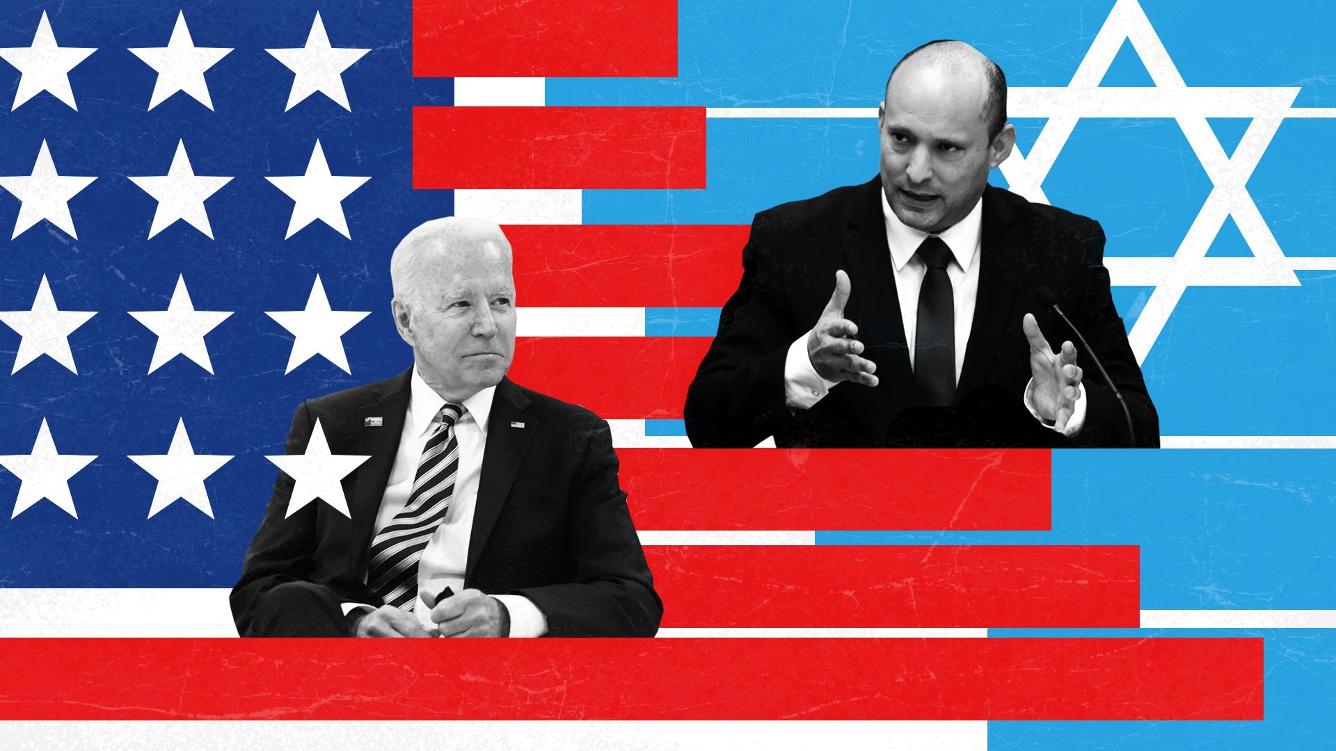 Photo illustration of US President Joe Biden and Israeli Prime Minister Naftali Bennett.