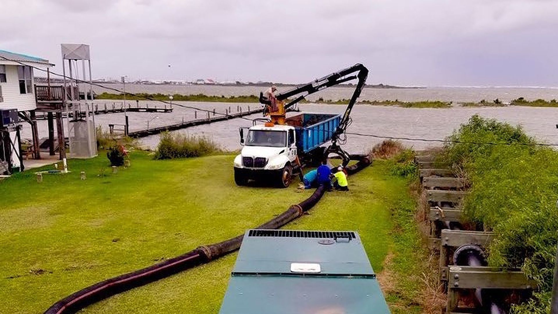 "Multiple pumps have been placed and are now operational in Grand Isle, as crews battle surge and flooding impacts" from Tropical Storm Cristobal, Louisiana authorities say.