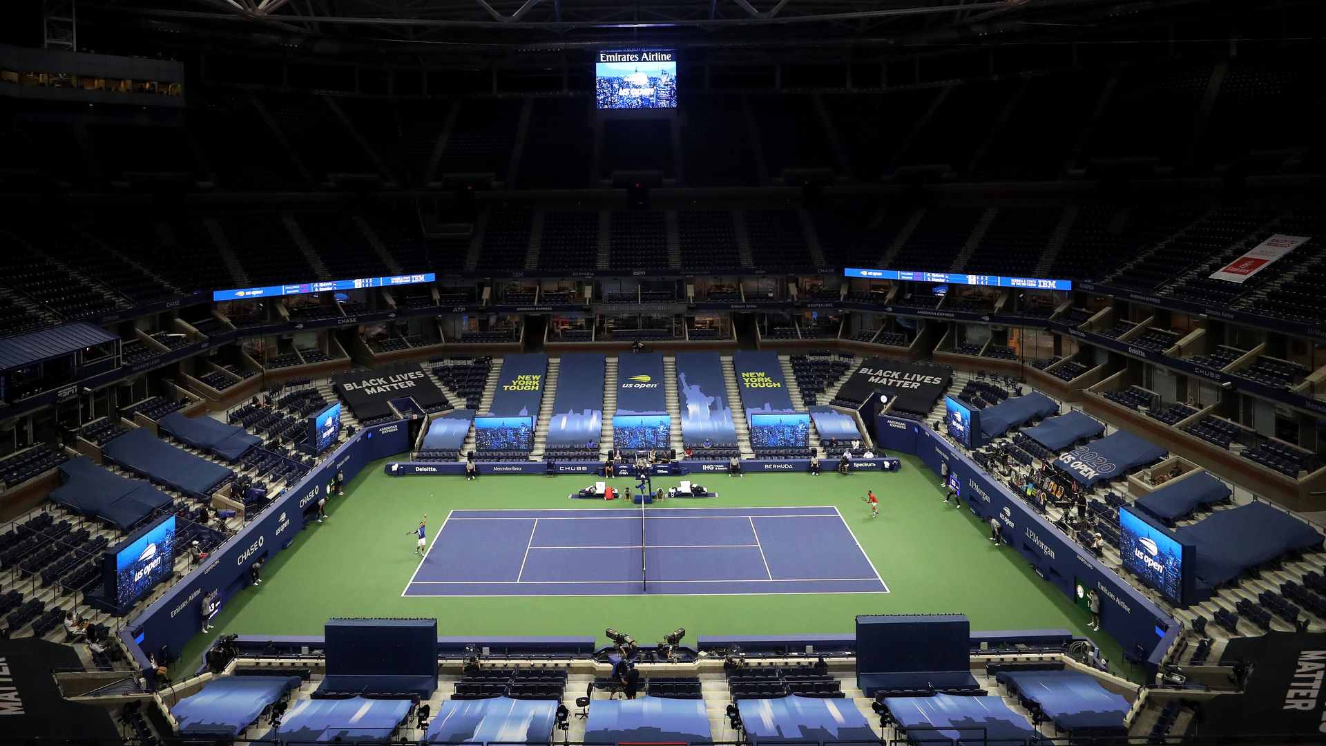 Empty U.S. Open arena