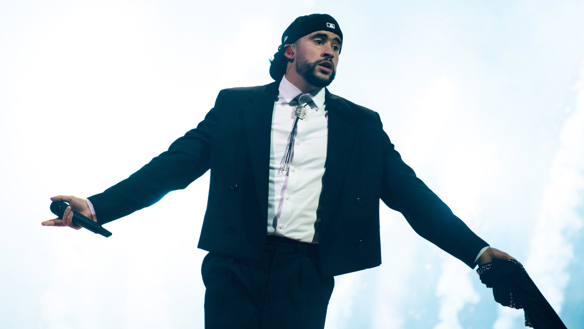 Bad Bunny performs on a stop of his Most Wanted tour at Chase Center on March 01, 2024 in San Francisco, California.