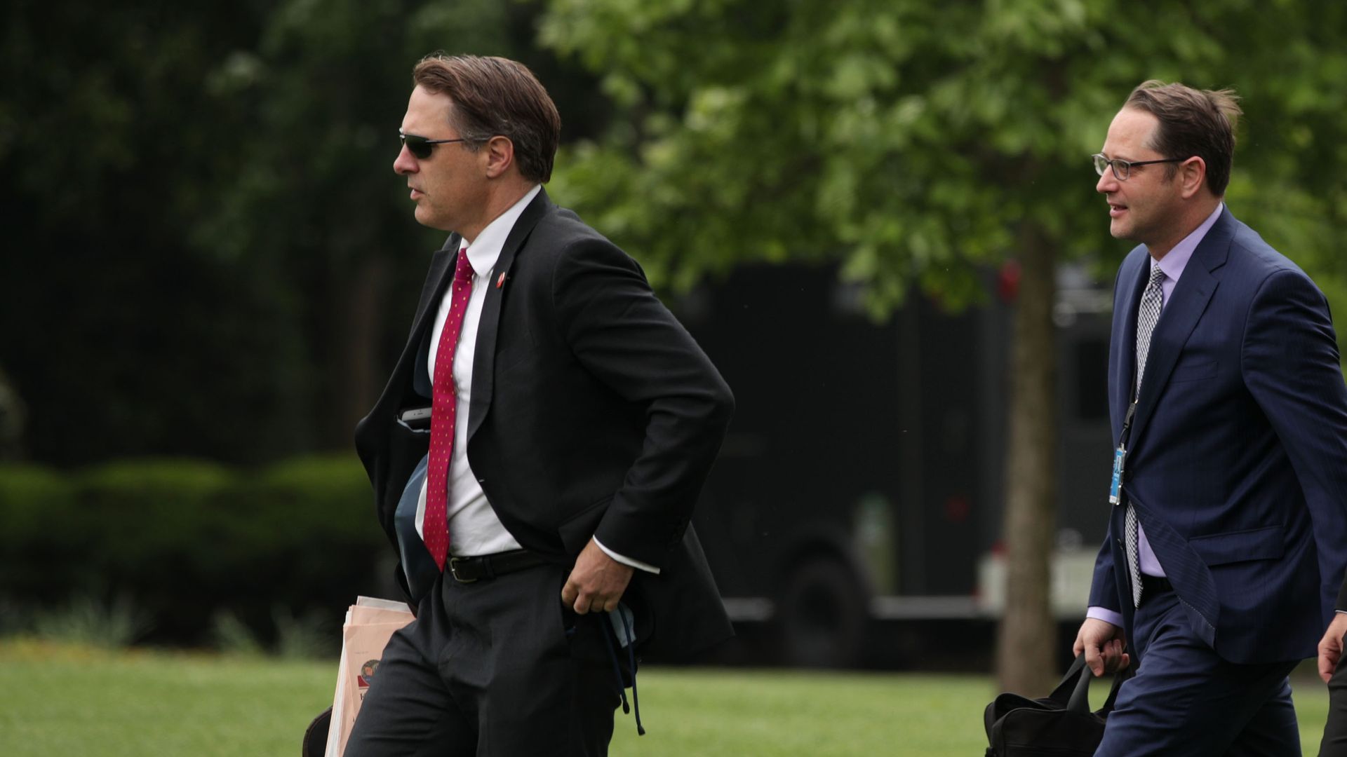Senior Advisor to the Chief of Staff Robert Blair walks on the South Lawn prior to U.S. President Donald Trump’s departure from the White House